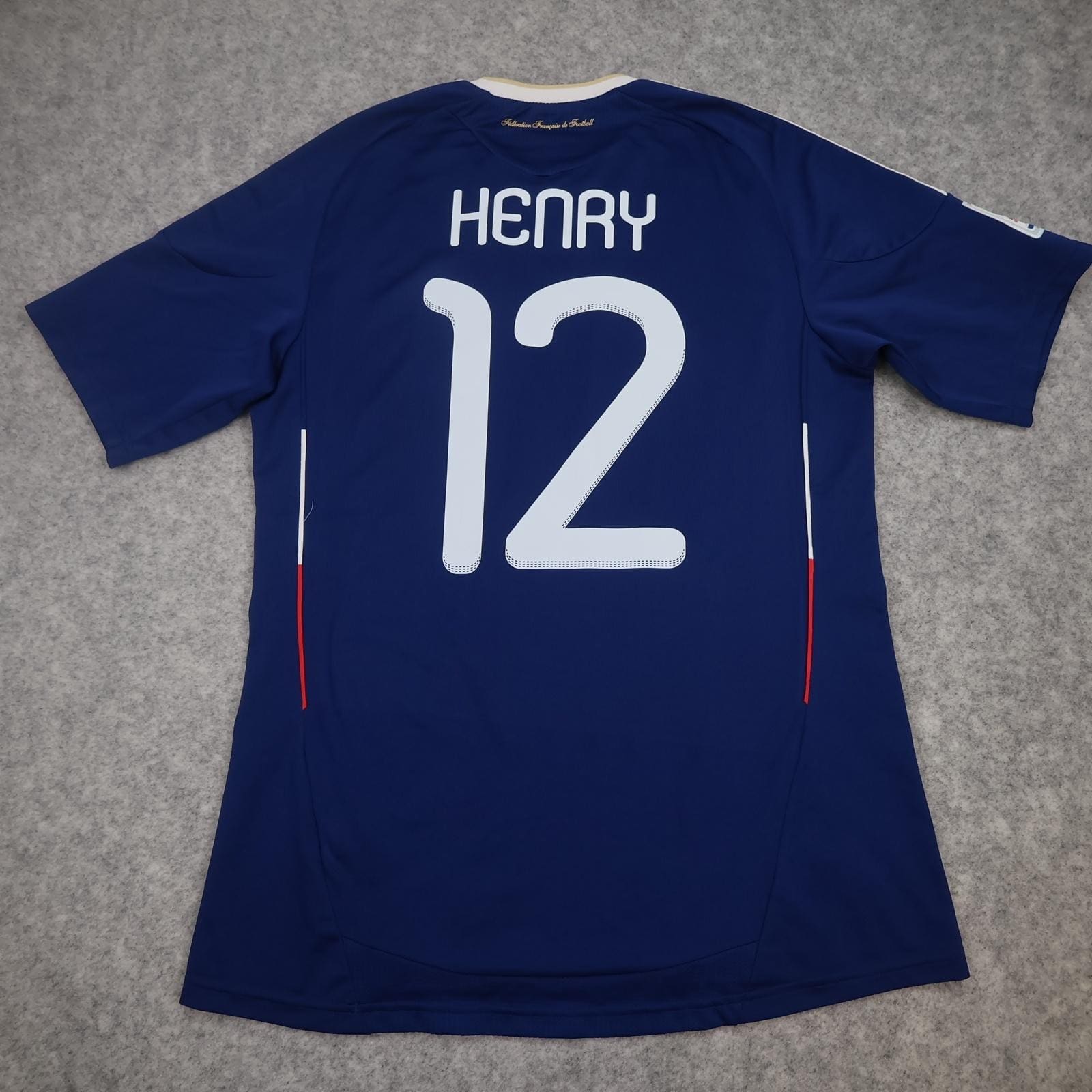 France Home Shirt Mens Large Blue 2010 Football Adidas Henry 12 Jersey