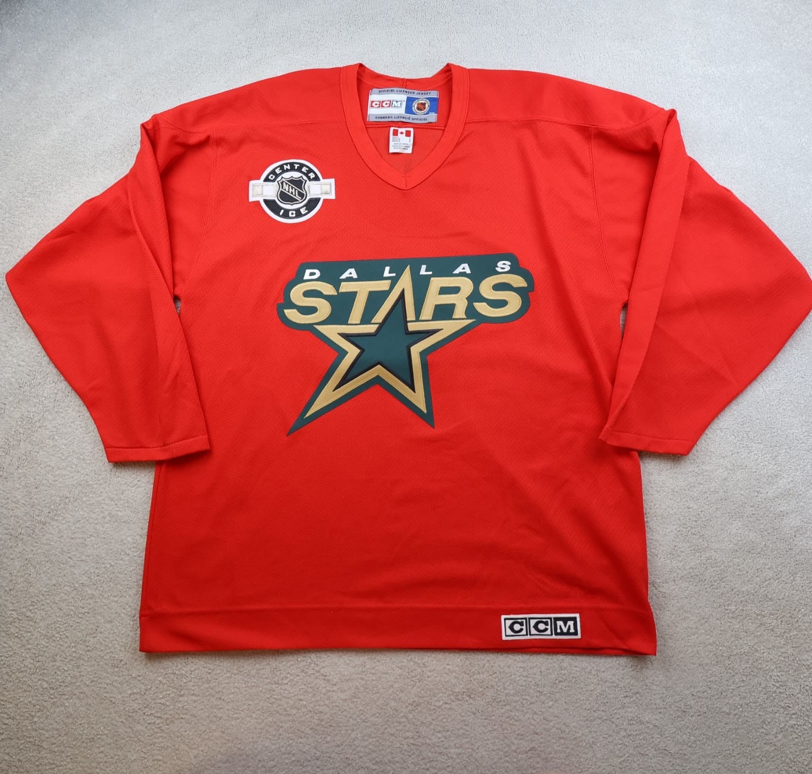 Vintage Dallas Stars Jersey Large Red NHL 90s Hockey Shirt CCM