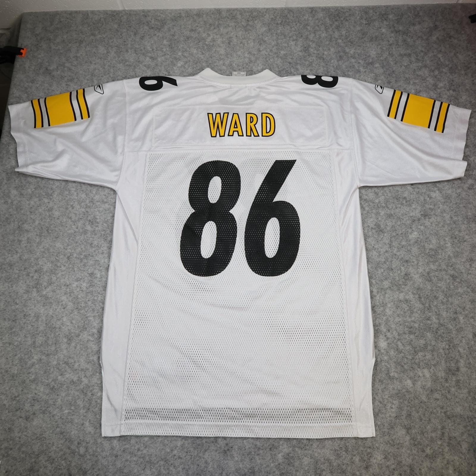Pittsburgh Steelers Football Jersey Mens Medium White NFL Reebok Ward 86