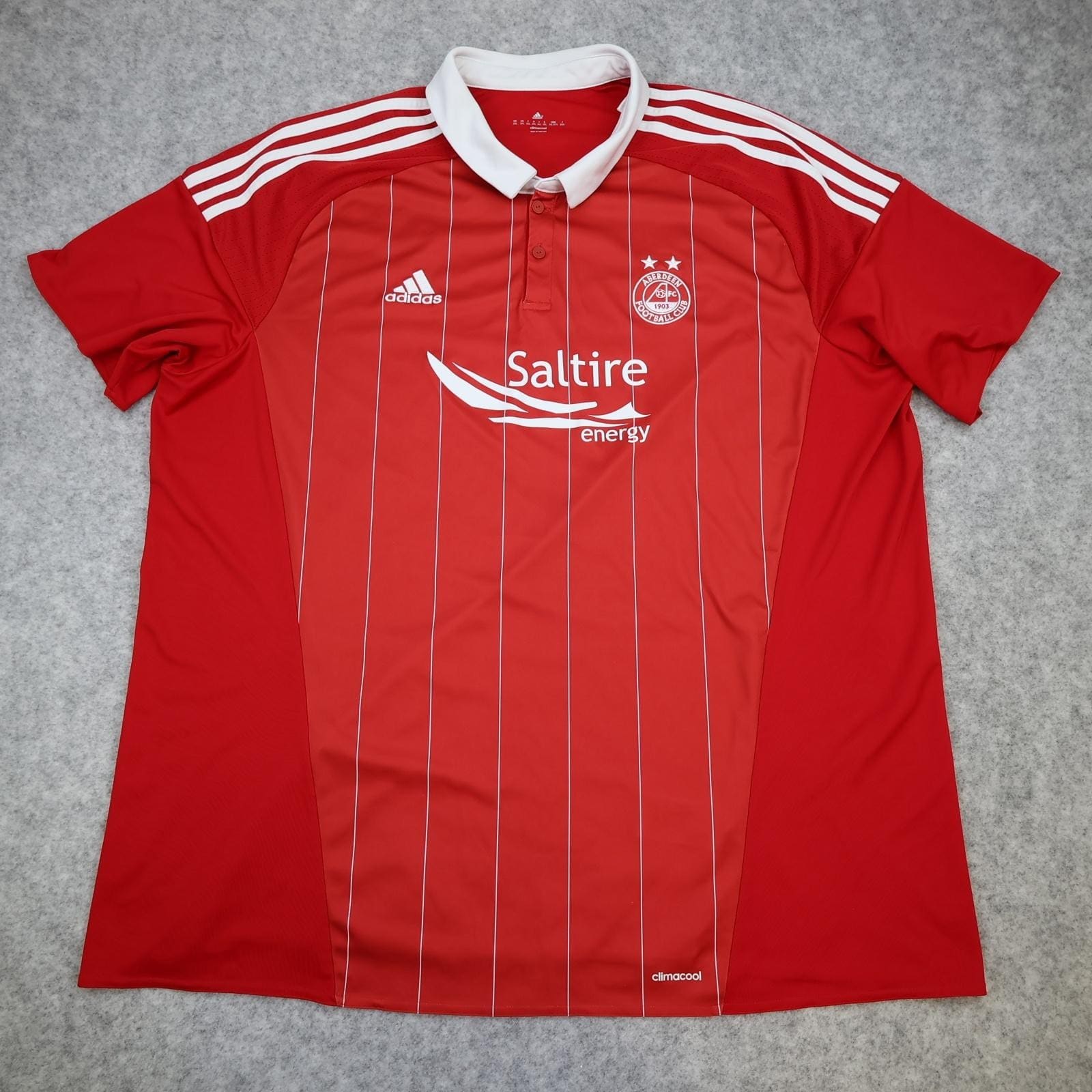 Aberdeen FC Shirt Mens 3XL Red Home SPFL 2016 2017 Adidas Saltire Soccer Jersey