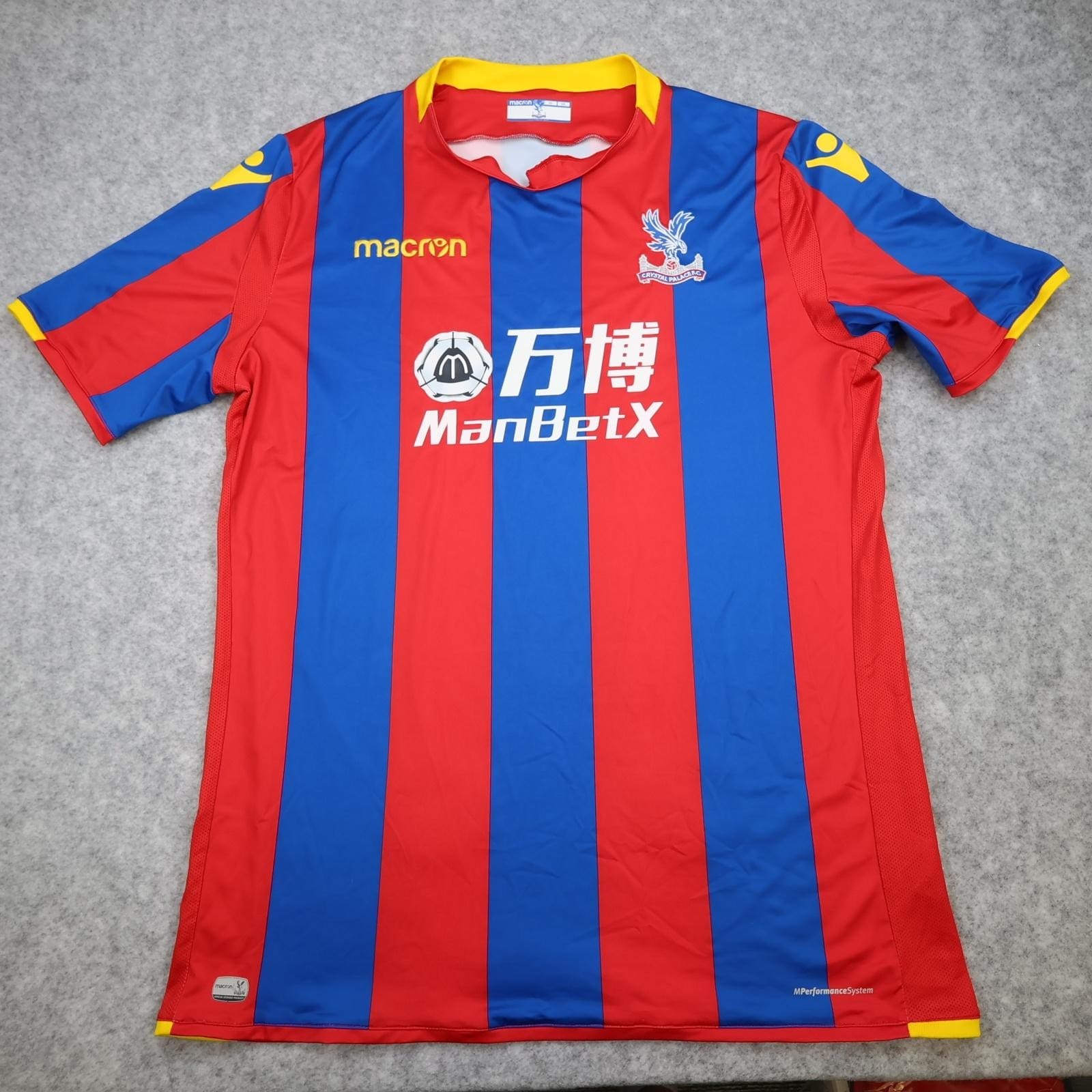 Crystal Palace Shirt Mens 4XL Home Multi EPL Football Macron 2017 2018 Jersey