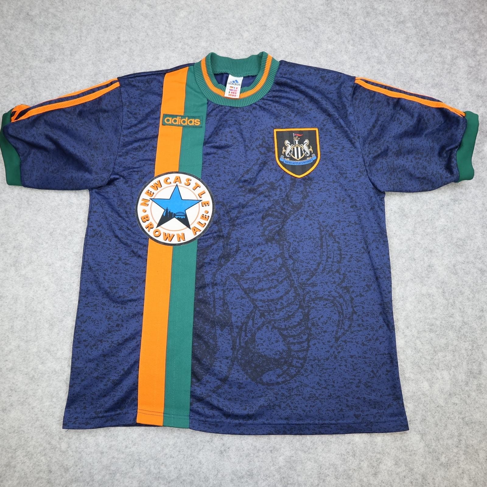 Vintage Newcastle United Shirt Mens Large Blue Away Football Adidas 1995 1996