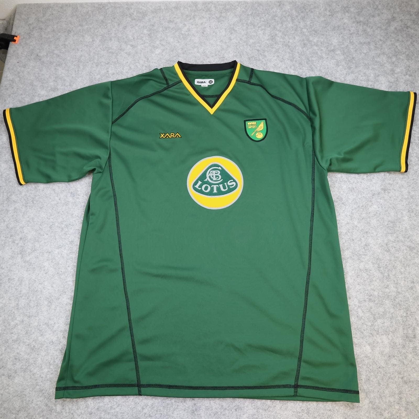 Norwich City Shirt Mens XL Green 2003 2004 Xara Lotus Sponsor Soccer Jersey