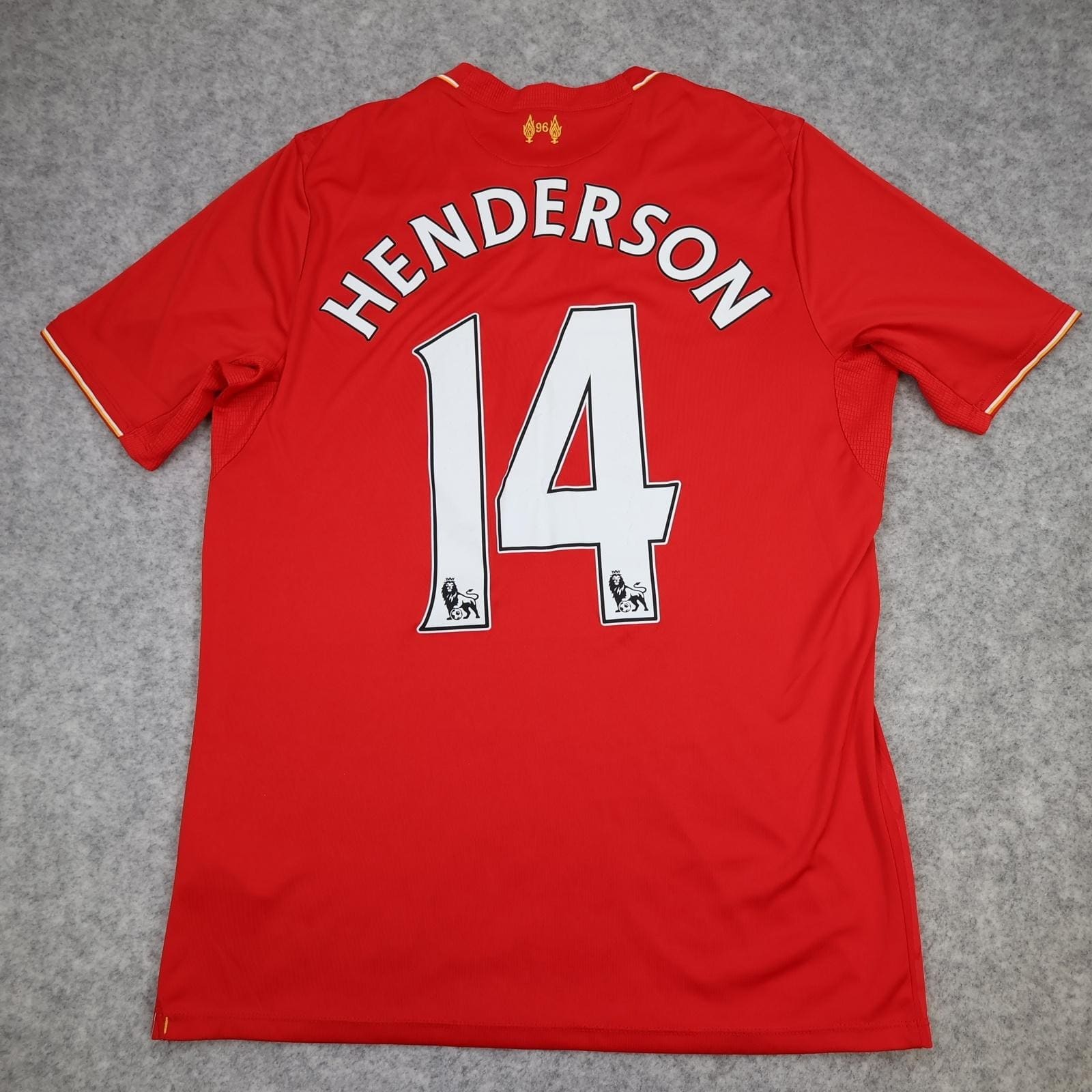 Liverpool Shirt Mens Medium Red Home 2015 2016 New Balance Jersey Henderson 14