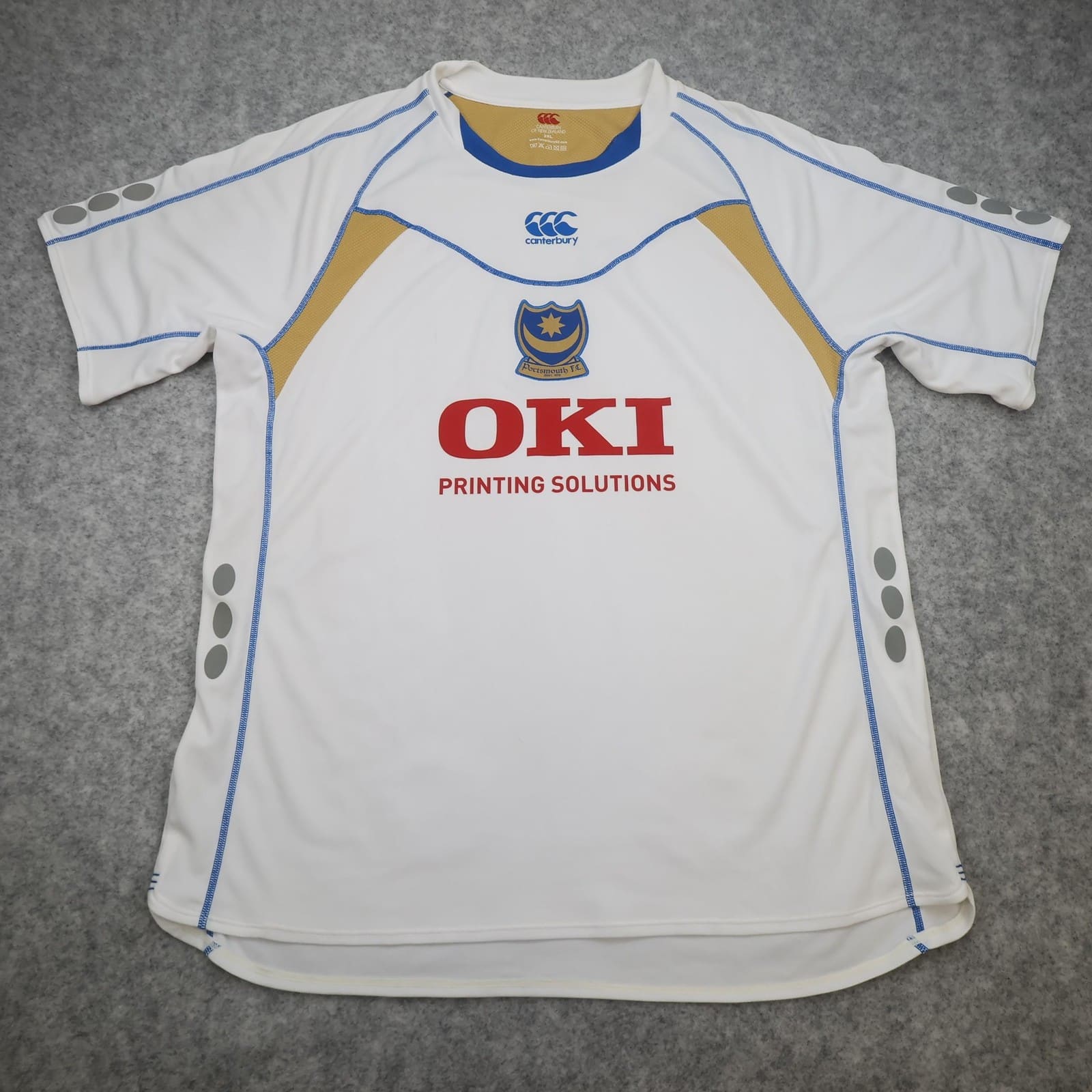 Portsmouth Shirt Mens 2XL White Away 2007 2008 Football Soccer Canterbury Jersey