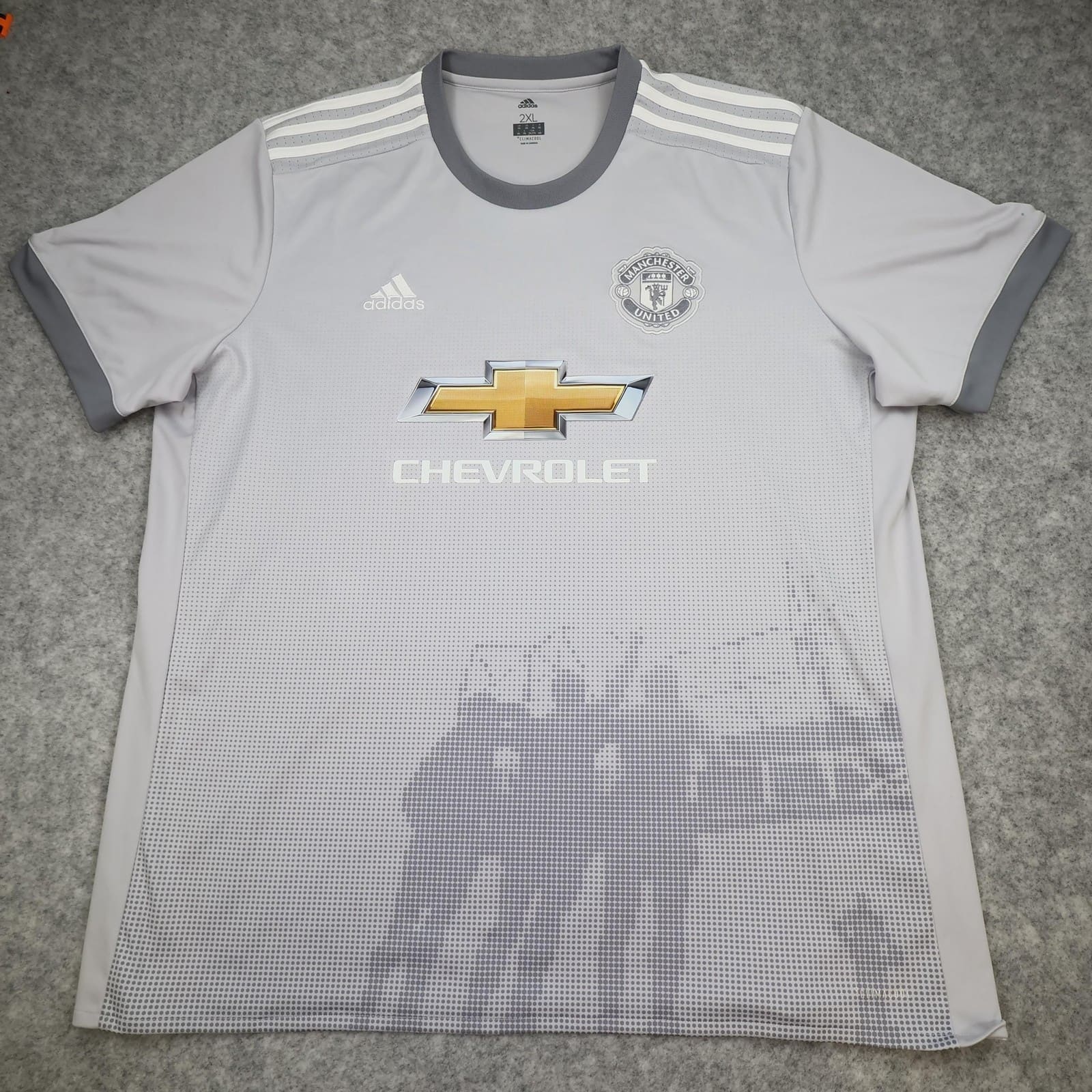 Manchester United Shirt Mens 2XL Grey 3rd Kit 2017 2018 Football Adidas Jersey