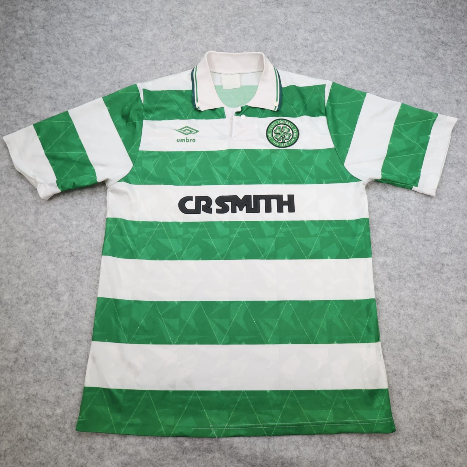 Vintage Celtic Football Shirt Medium Green Home Kit 1989 1991 Umbro Jersey