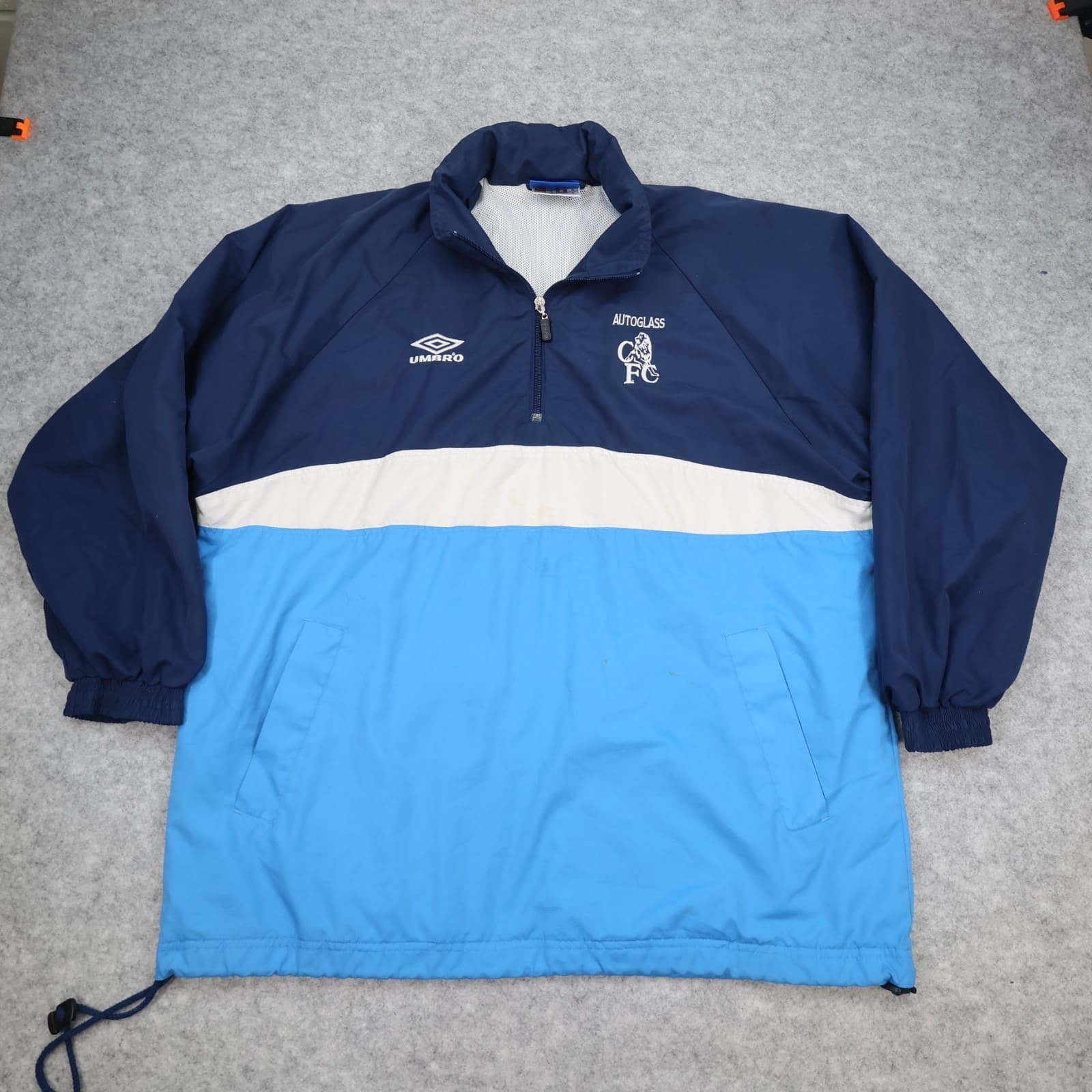 Vintage Chelsea Football Drill Top Large Blue Jacket Tracksuit Umbro 1999 2001