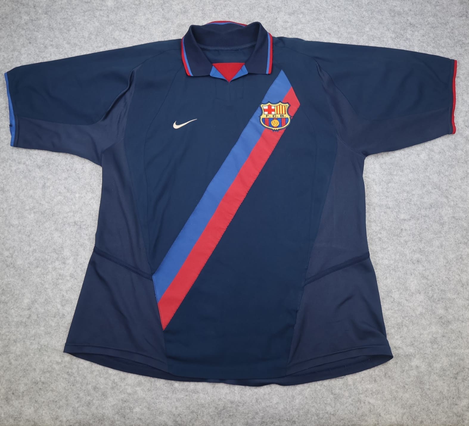 Vintage Barcelona Shirt Extra Large Navy Away Kit 2002 2003 Nike Soccer Jersey