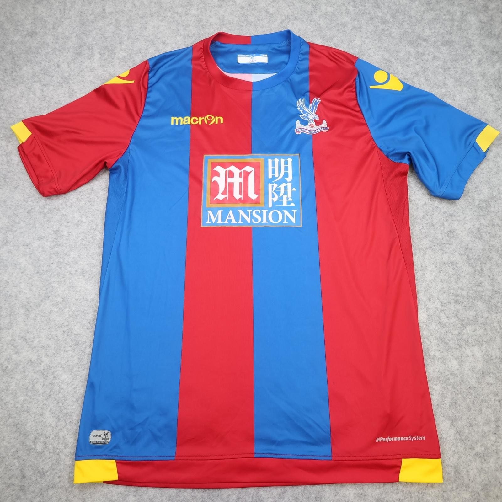 Crystal Palace Shirt Mens XL Multi Home 2015 2016 Football Macron Mansion Jersey