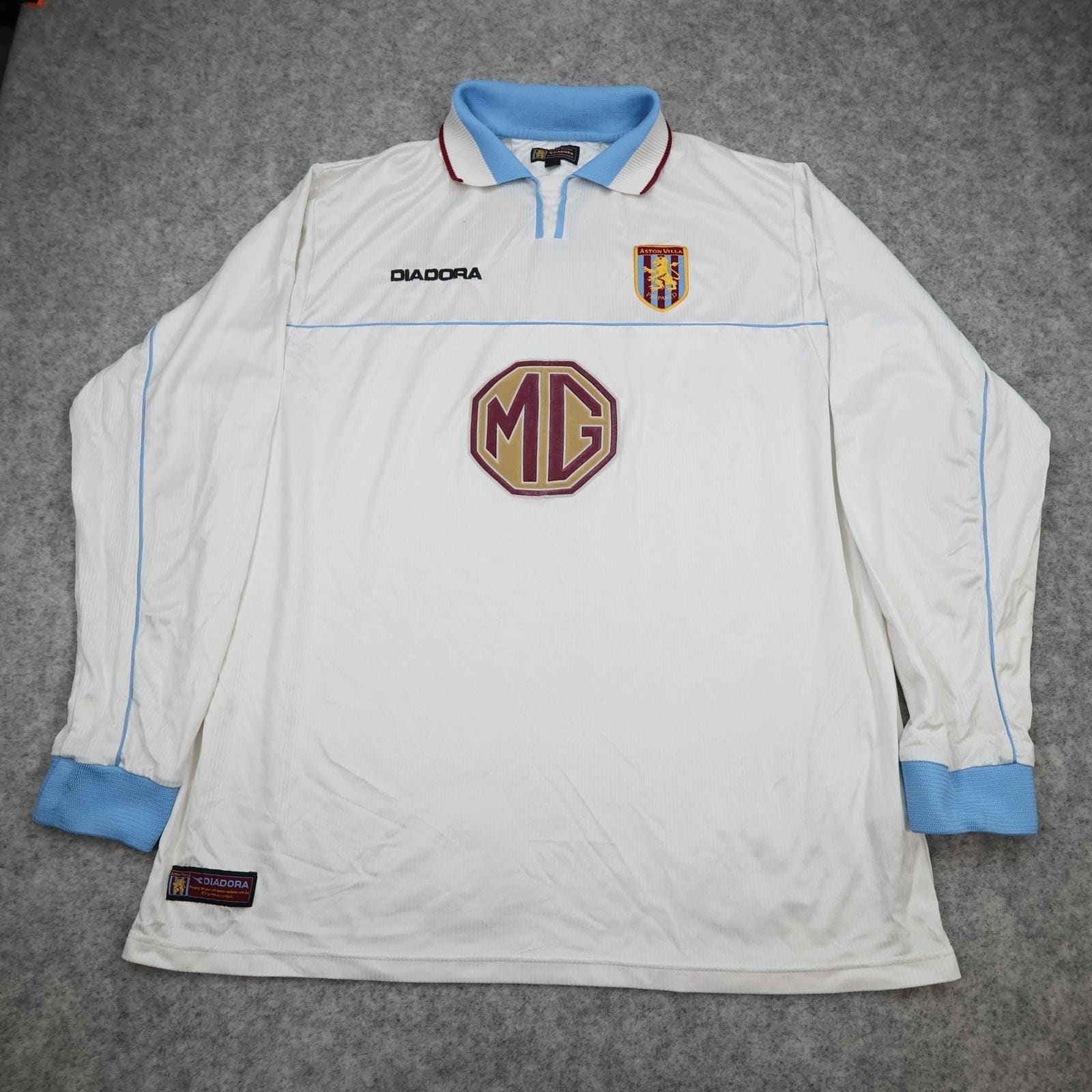 Vintage Aston Villa Shirt Mens XL White Away 2002 2003 Diadora MG Jersey