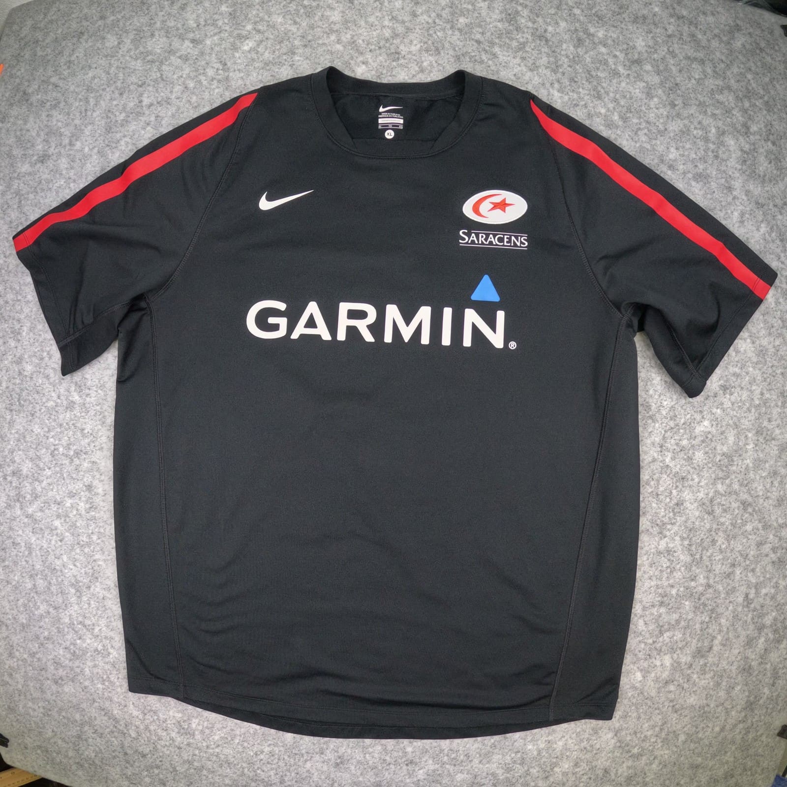 Saracens Rugby Shirt Extra Large Black Nike Short Sleeve Jersey