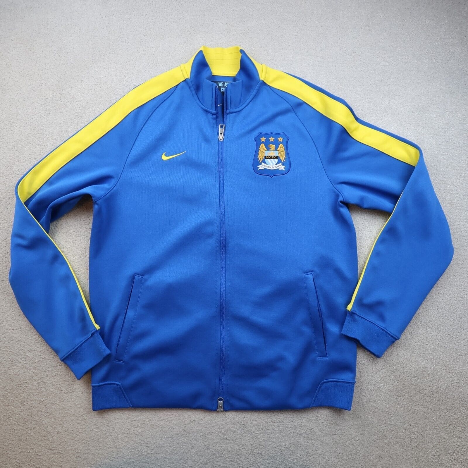 Manchester City Tracksuit Top Large Blue 2014 2015 Full Zip Nike Jacket MCFC