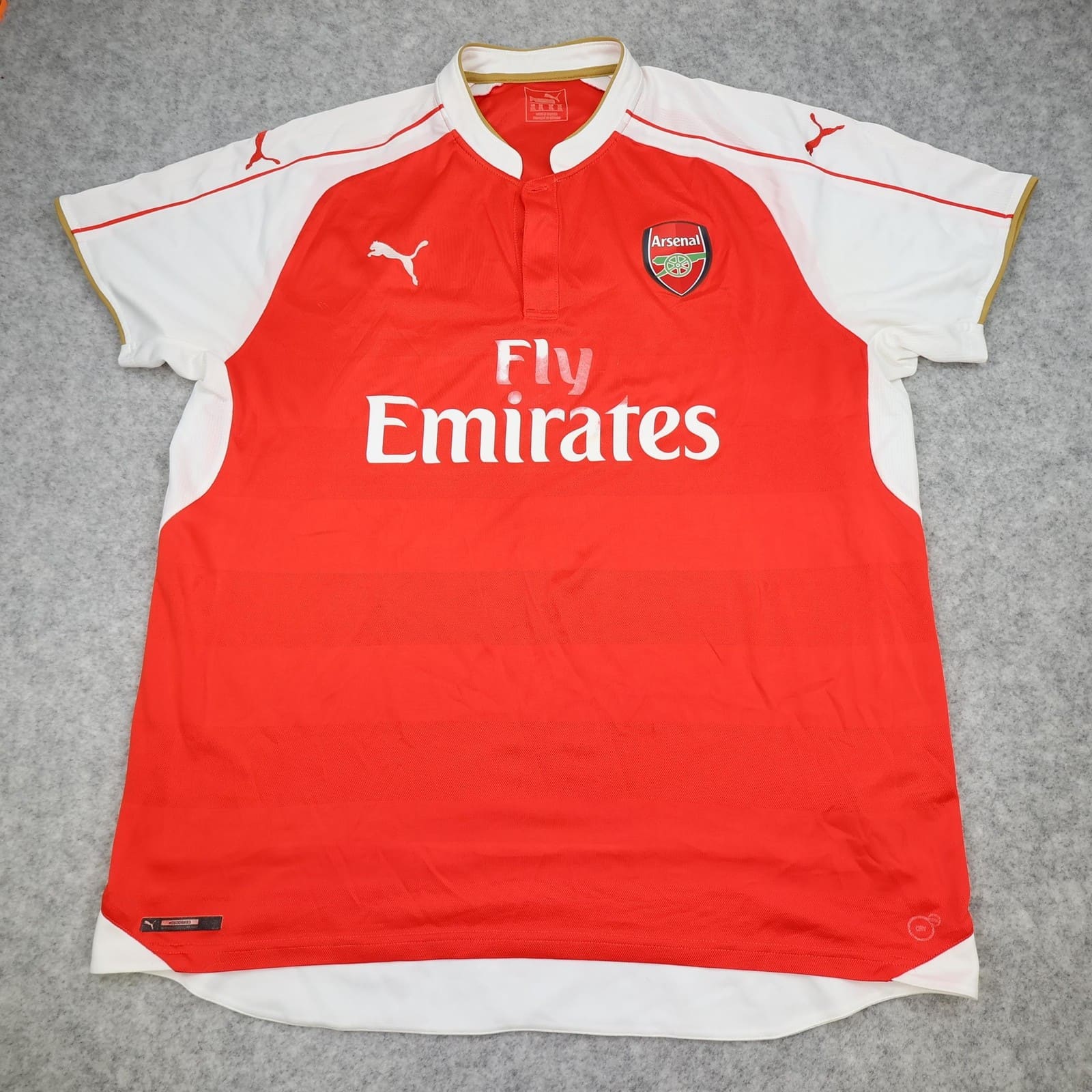 Arsenal Shirt Mens 2XL Red Home 2015 2016 Football Puma Emirates Soccer Jersey
