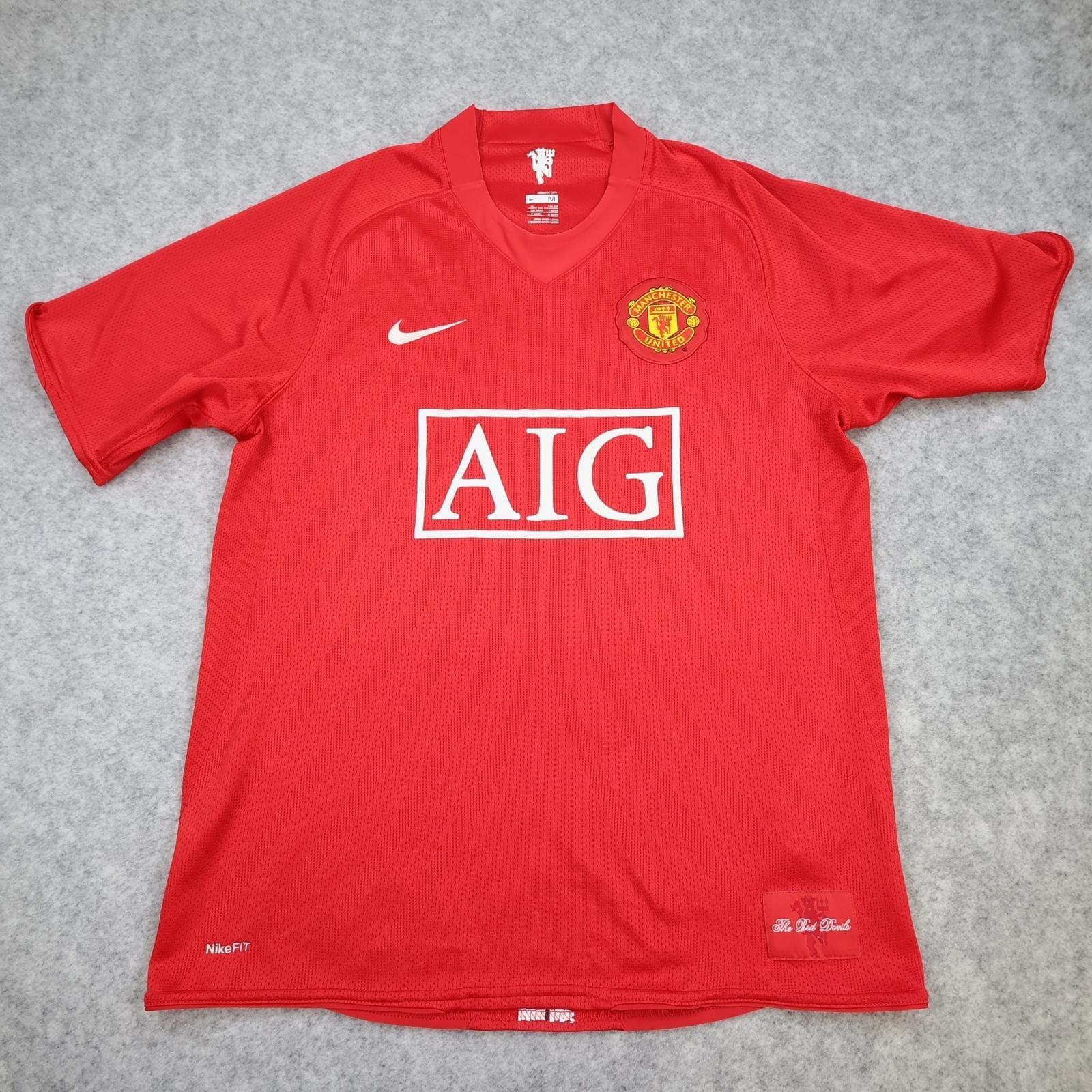 Manchester United Shirt Mens Medium Red Home 2007 2009 Nike AIG The Red Devils