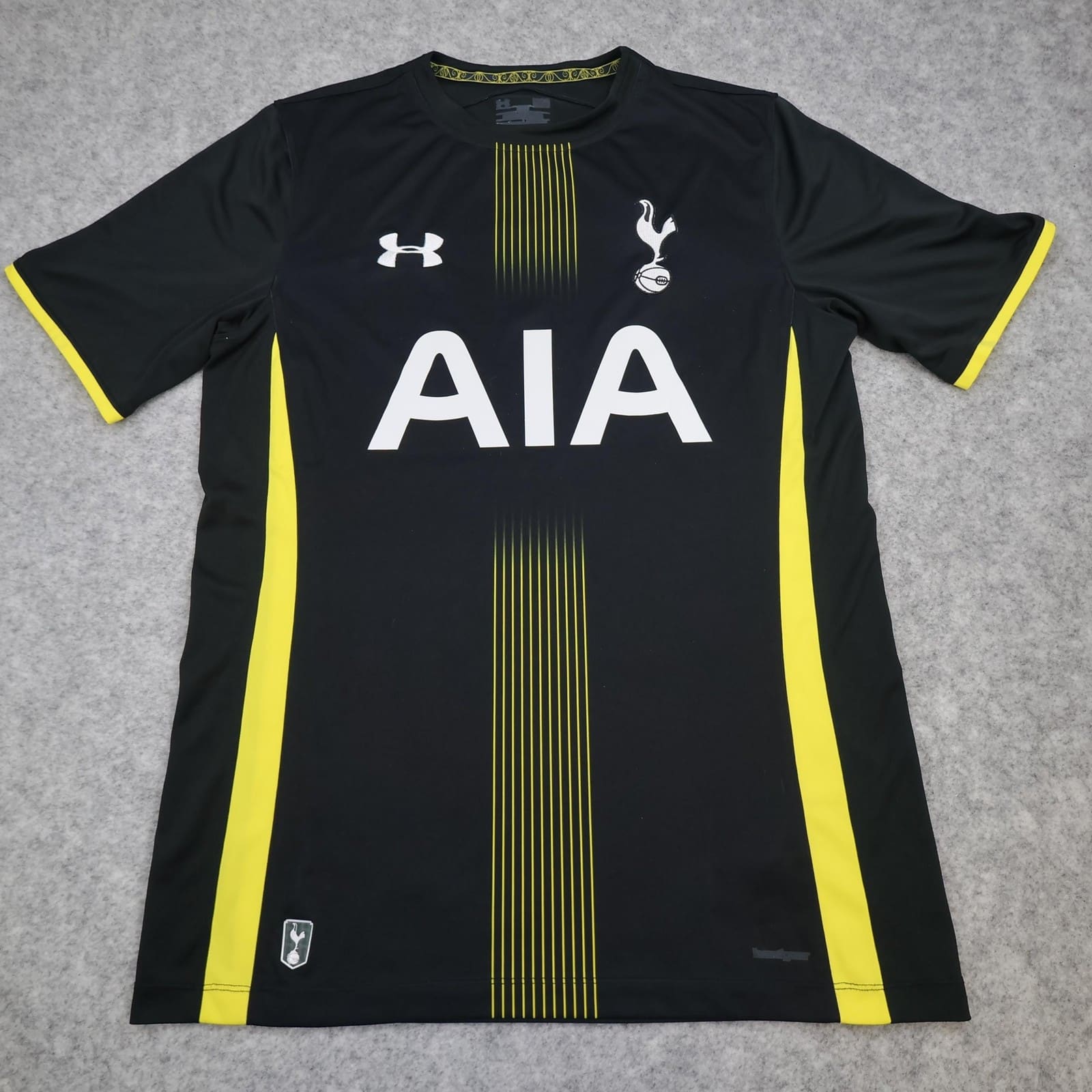 Tottenham Hotspur Away Shirt Mens Medium Black 2014 2015 Under Armour AIA