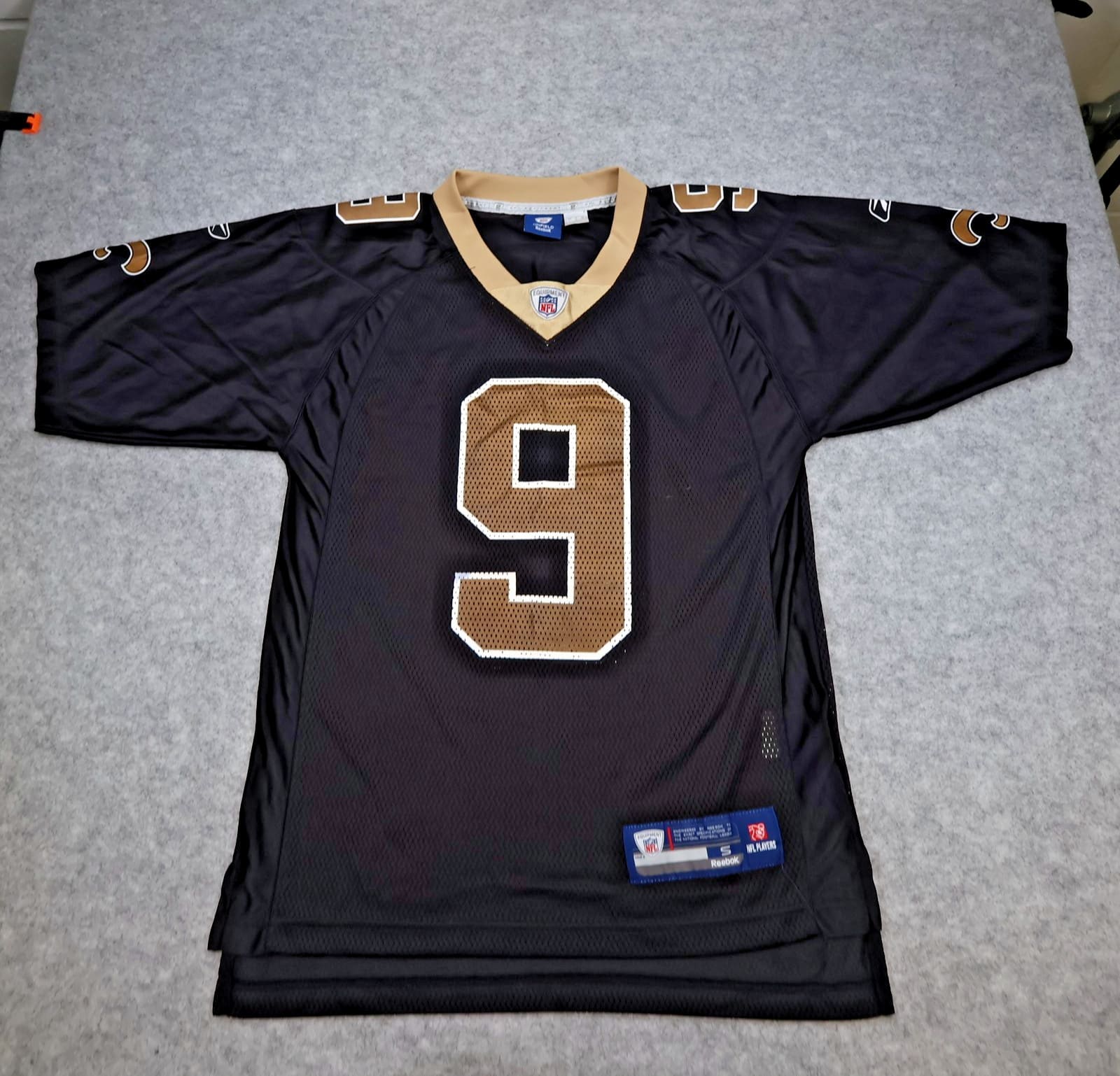 New Orleans Saints Jersey Small Black Shirt Reebok NFL Drew Brees 9