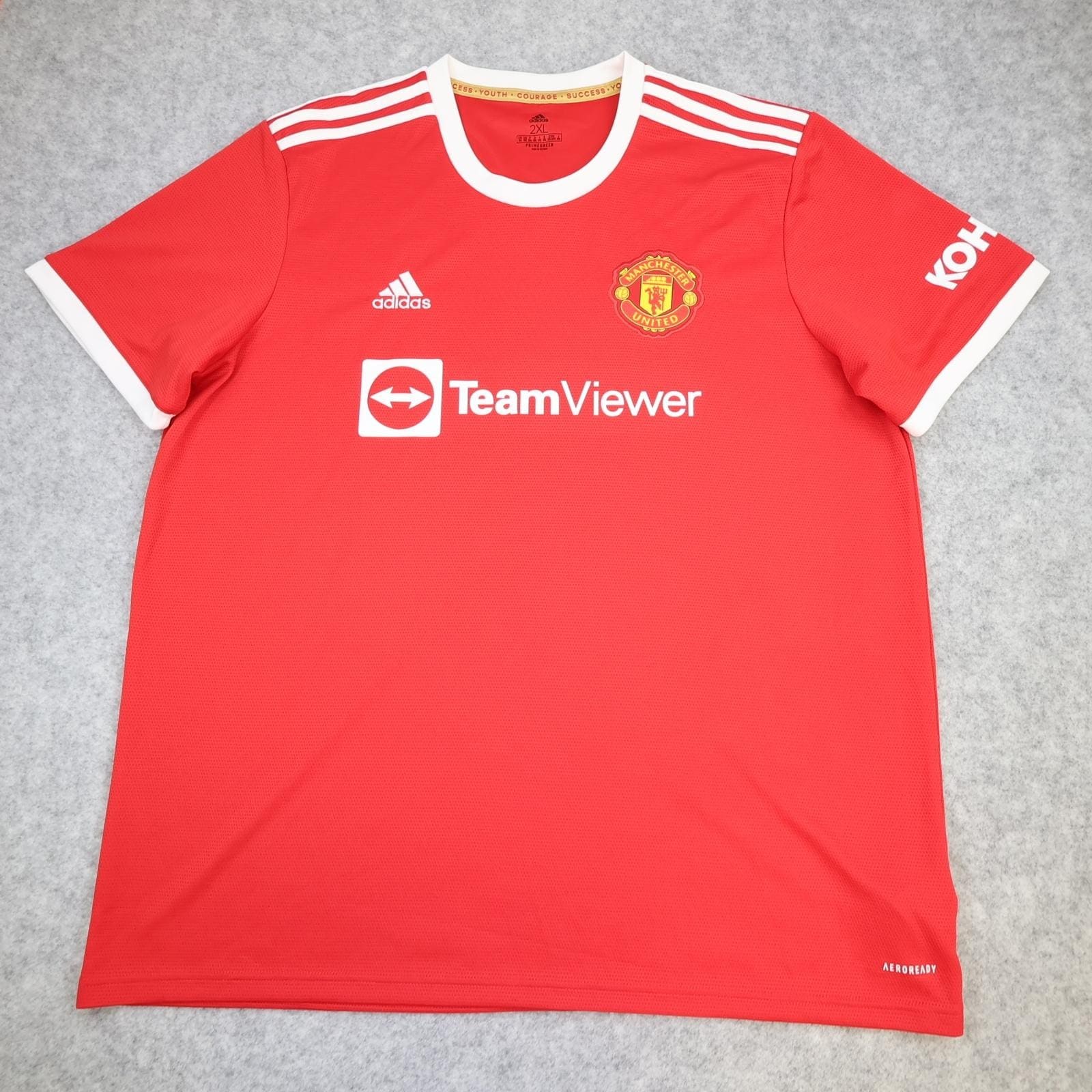 Manchester United Shirt Mens 2XL Red Home Kit 2021 2022 Football Adidas Jersey
