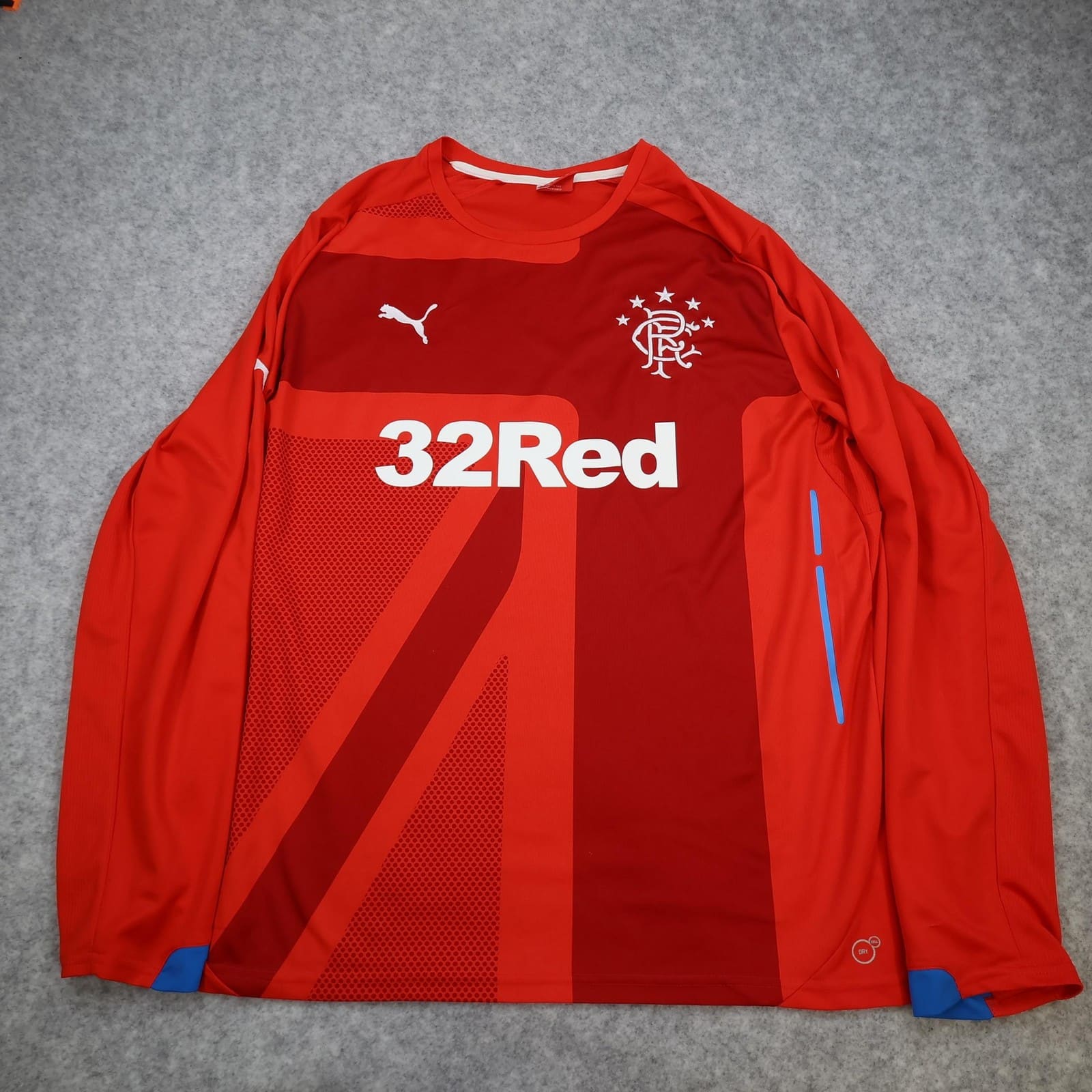 Rangers Shirt Mens 2XL Red Third Kit 2014 2015 Puma Long Sleeve Soccer Jersey