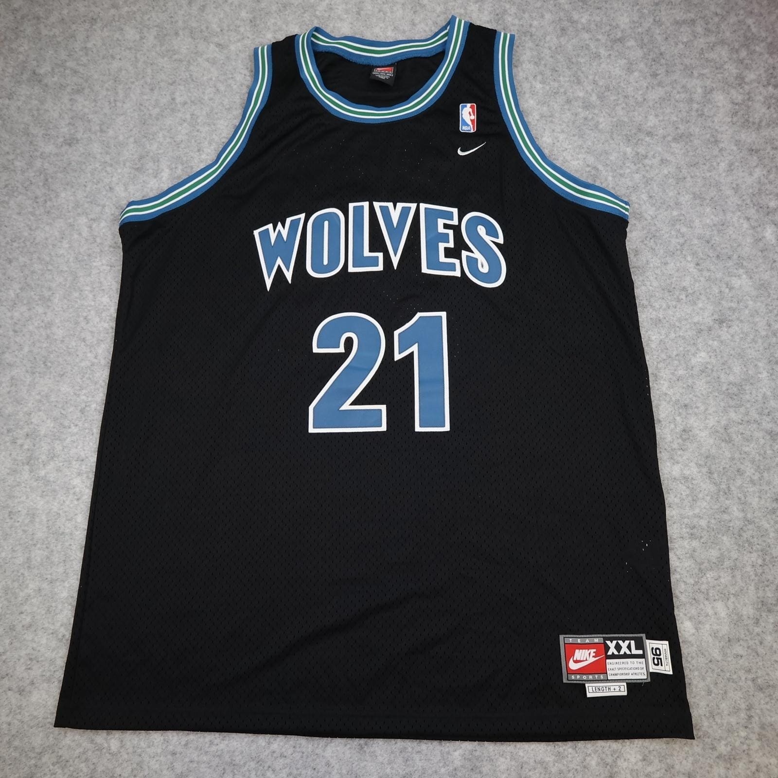 Vintage Minnesota Timberwolves Shirt Mens 2XL Black Nike Basketball Jersey 2000s