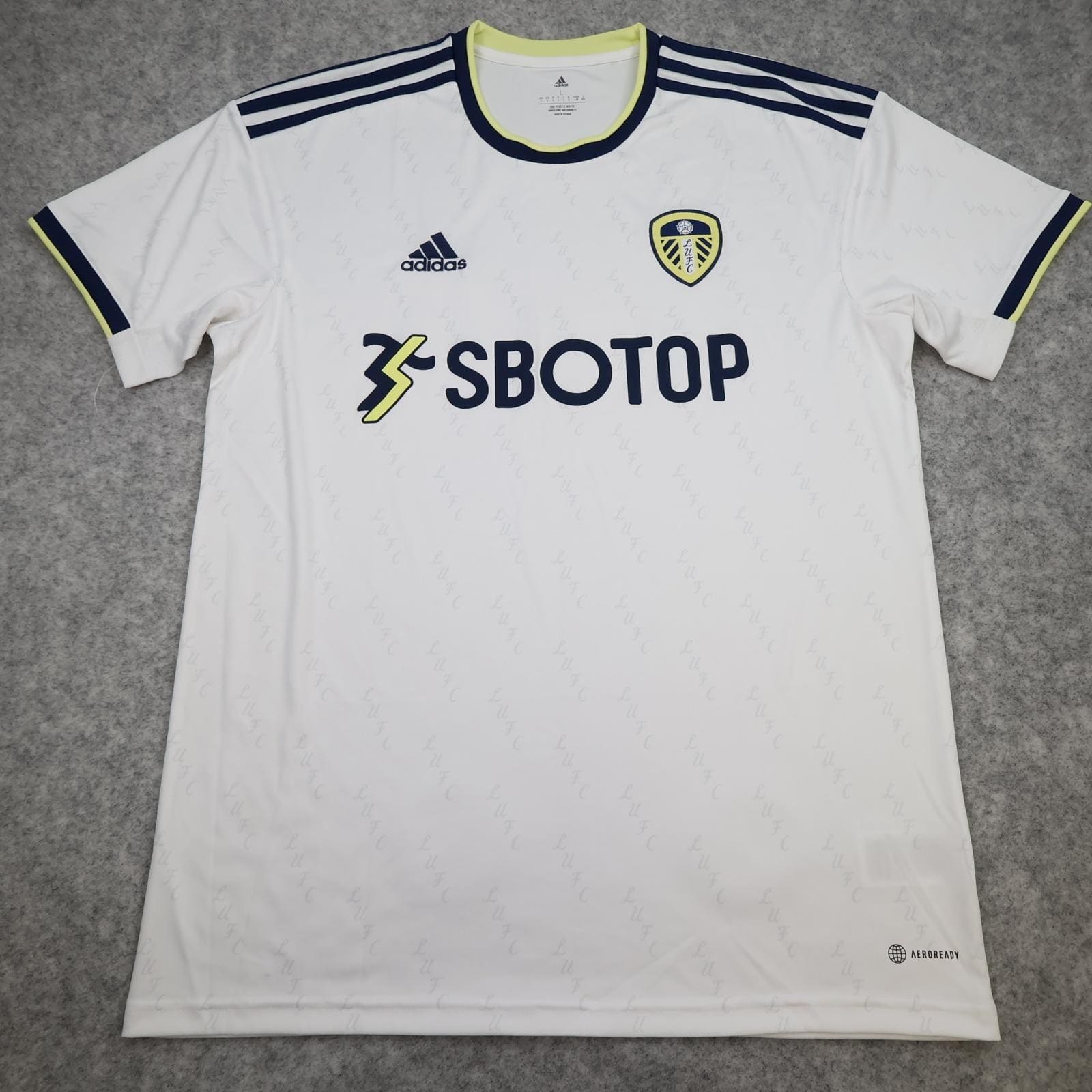 Leeds United Shirt Mens Large White Home 2022 2023 EPL Football Adidas SBOTOP