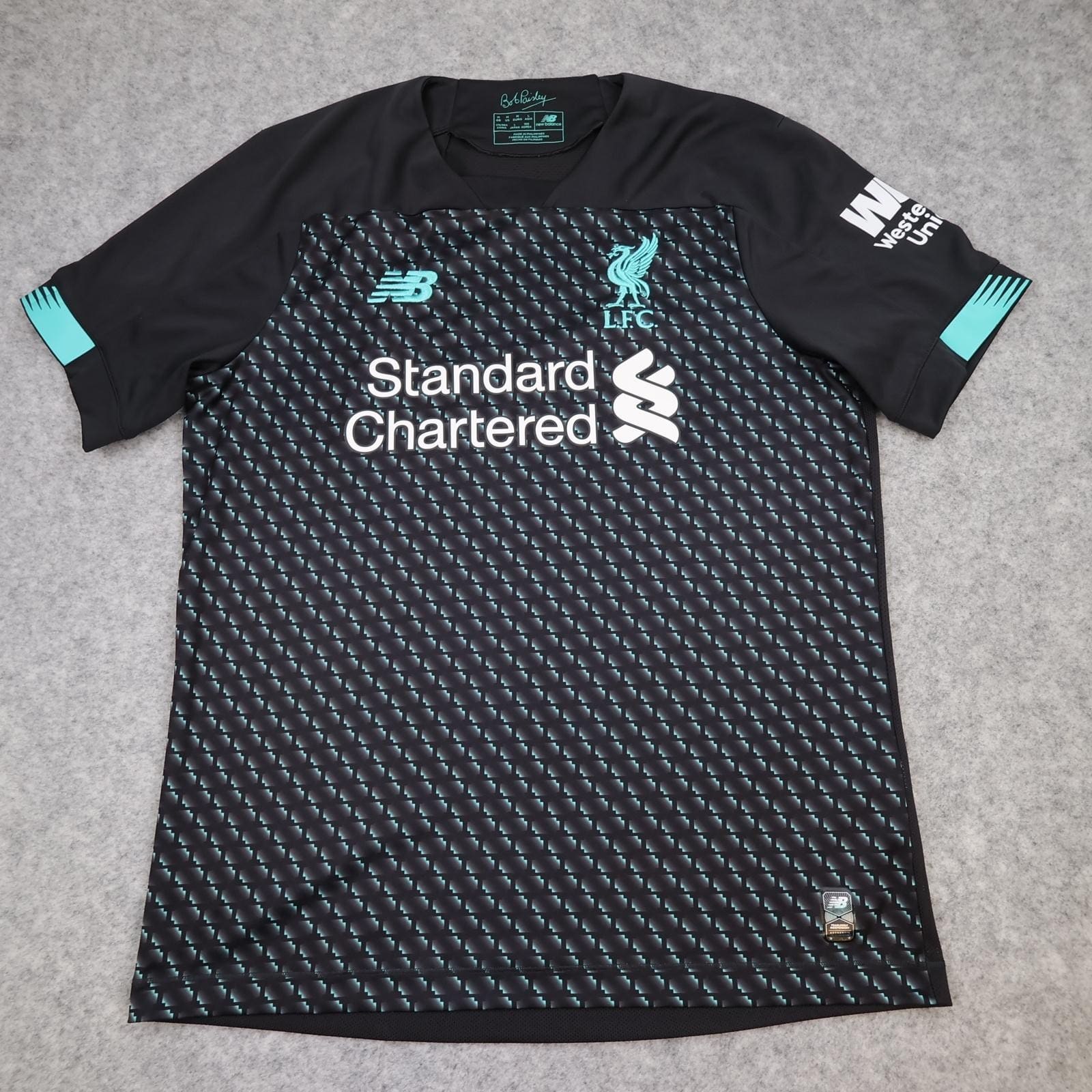 Liverpool Shirt Mens Medium Black 3rd Kit 2019 2020 Football New Balance Jersey