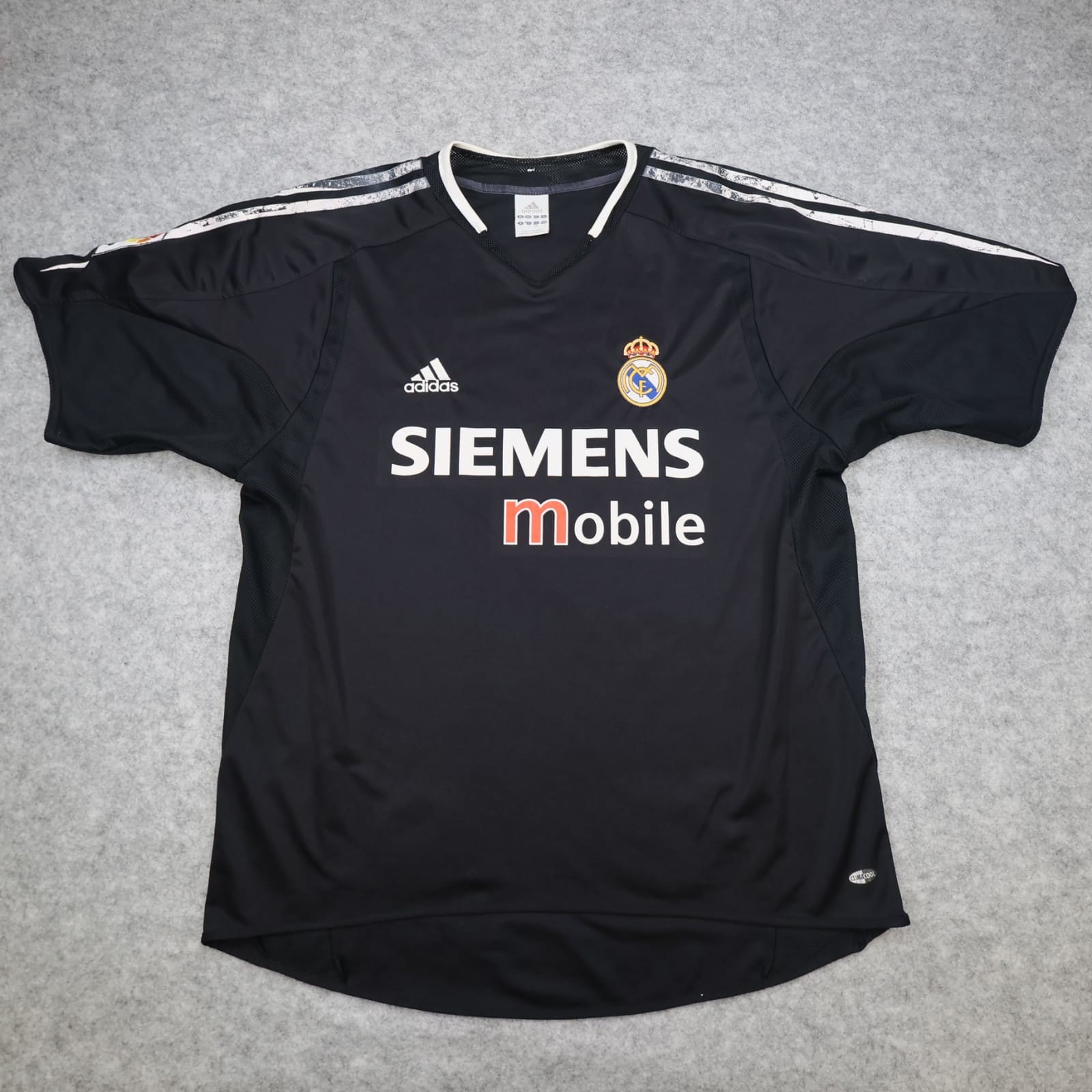 Vintage Real Madrid Shirt Large Black Away Kit 2004 2005 Adidas Football Jersey