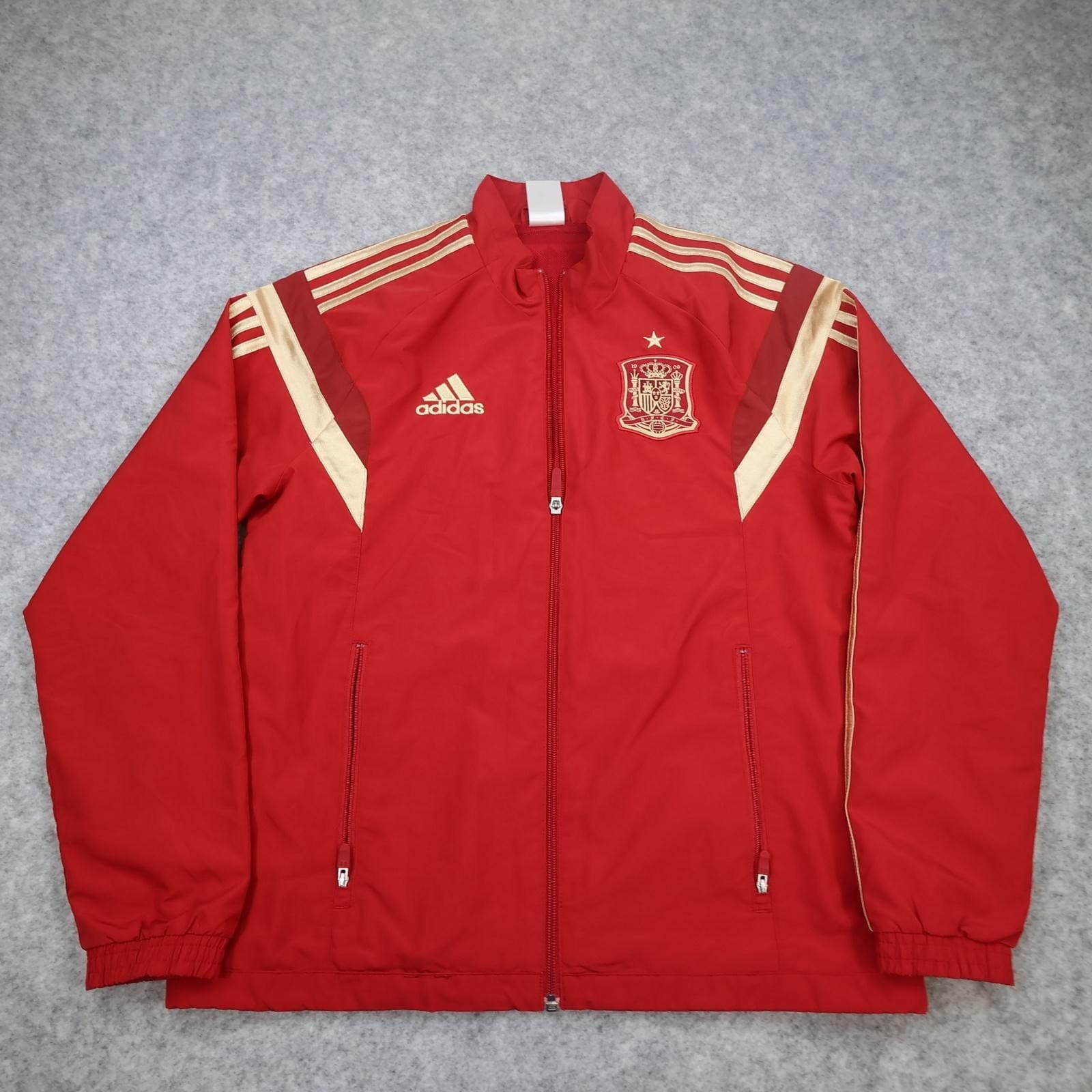 Spain Jacket Mens Medium Red 2013 2014 Football Adidas Track Top Training