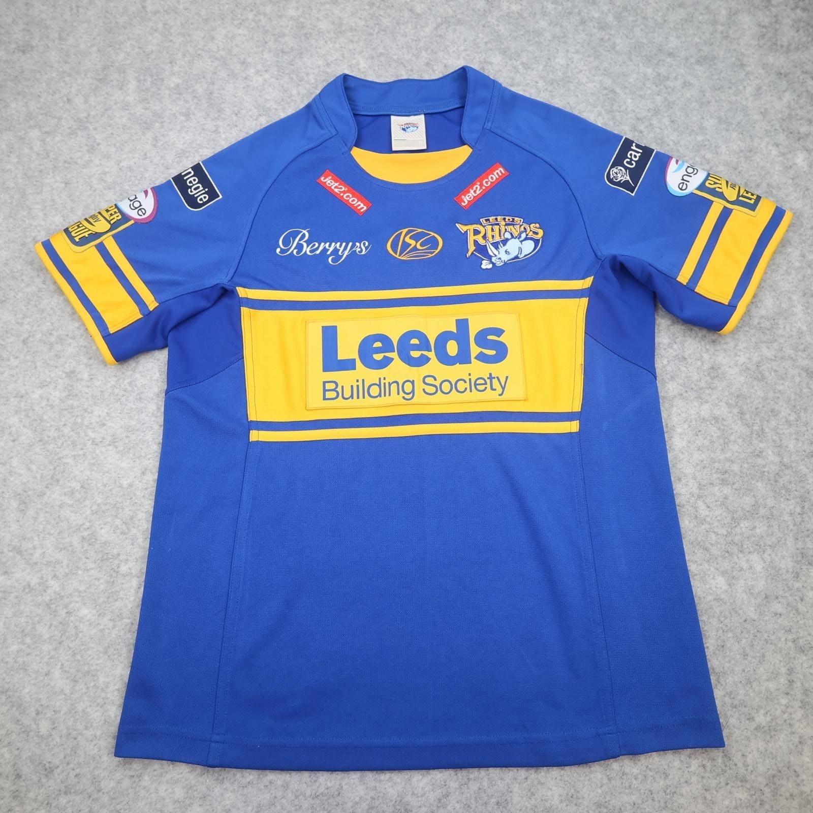 Leeds Rhinos Rugby Shirt Mens Medium Blue Rugby League ISC Building Society
