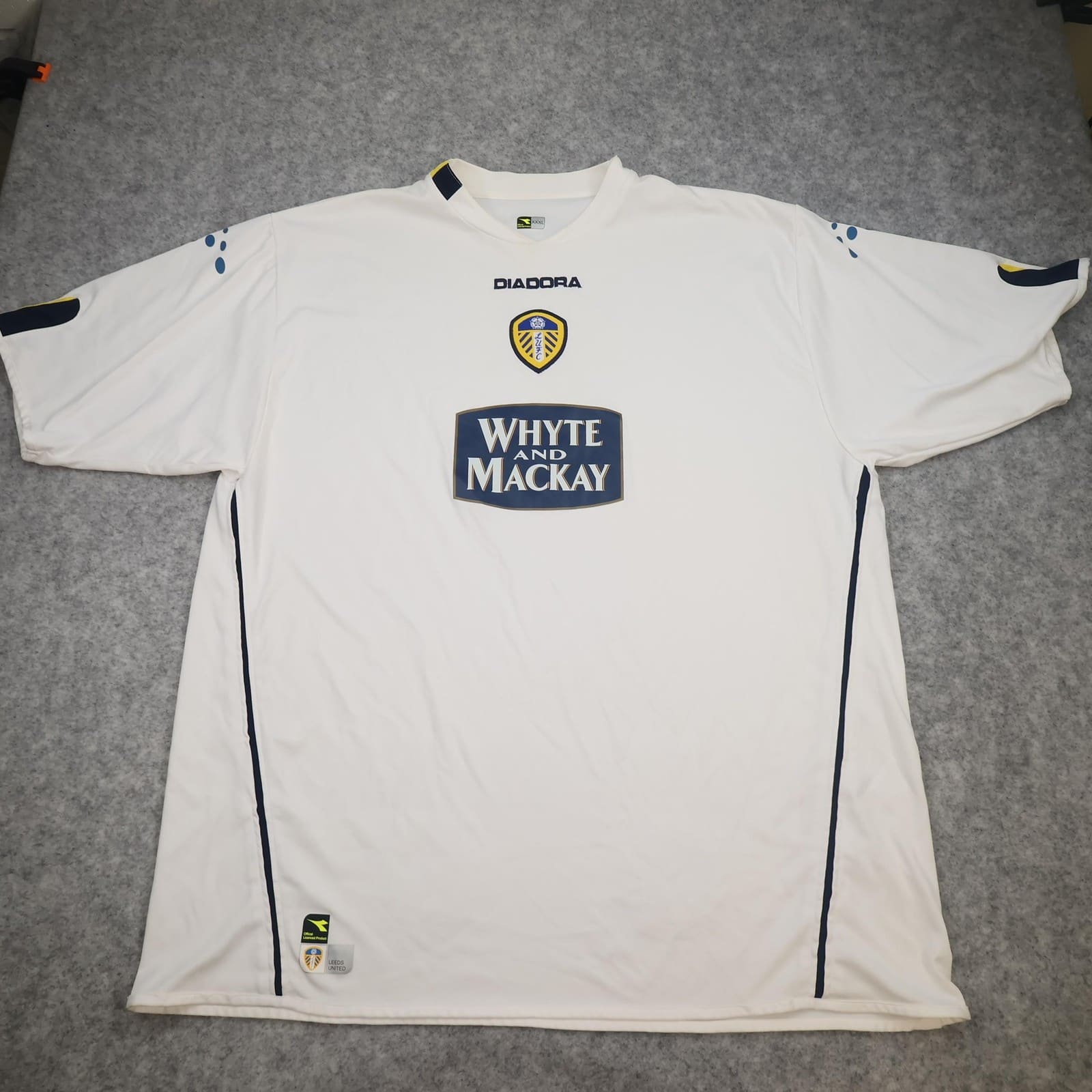 Vintage Leeds United Shirt Mens 3XL White Home 2004 2005 Diadora Whyte & Mackay