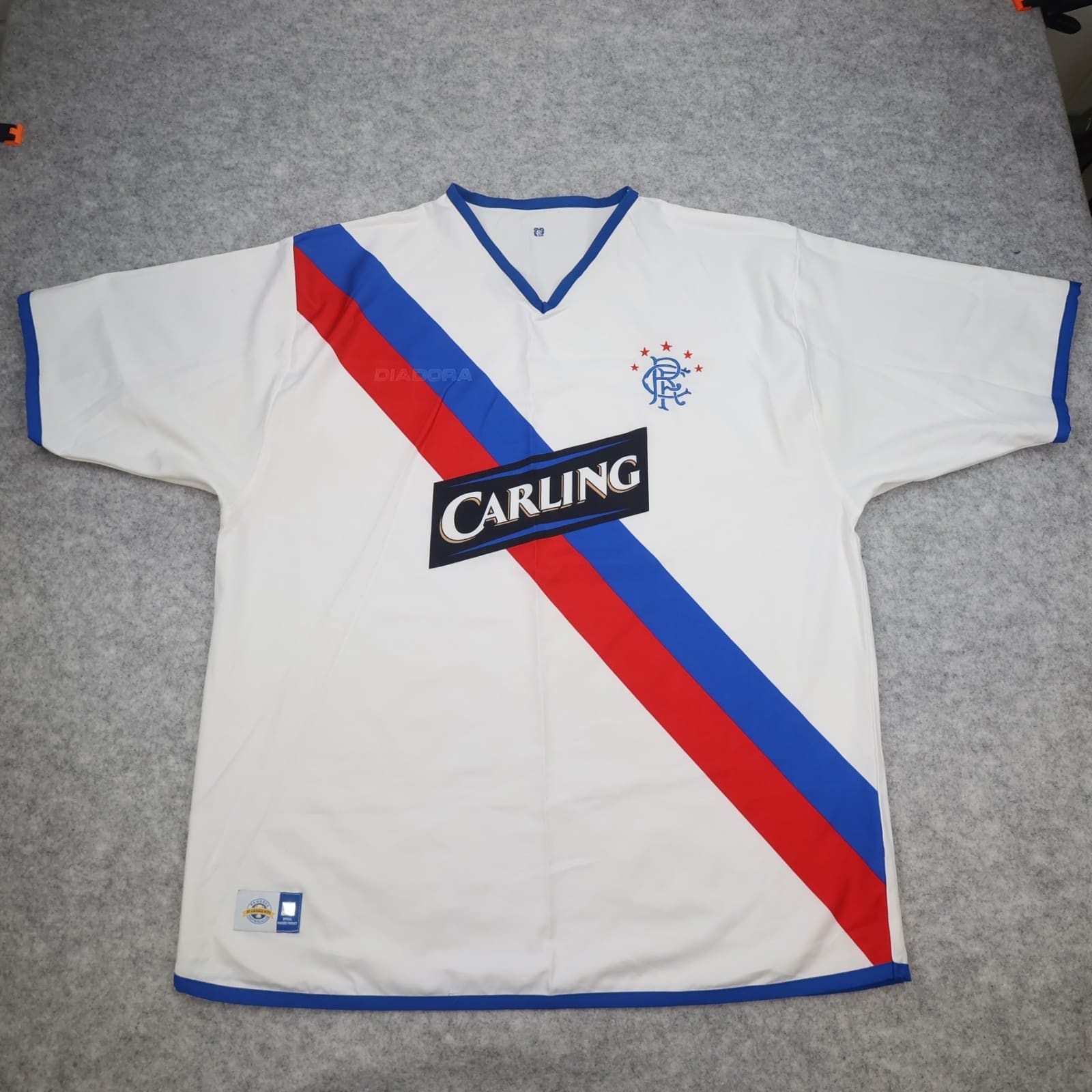 Vintage Rangers Football Shirt Extra Large White Away Kit 2004 2005 Diadora Mens