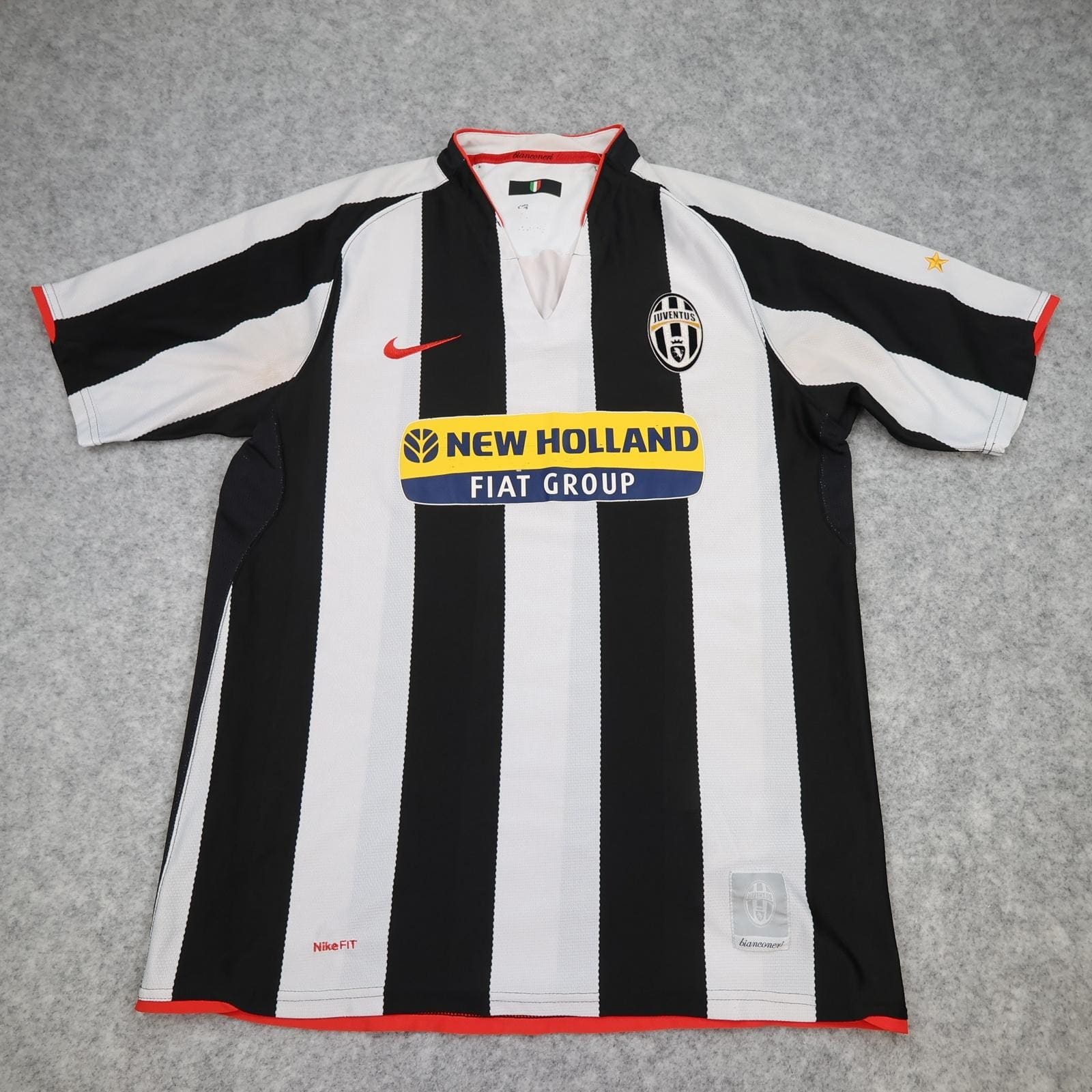 Juventus Shirt Mens Medium Black Home 2007 2008 Nike New Holland Soccer Jersey
