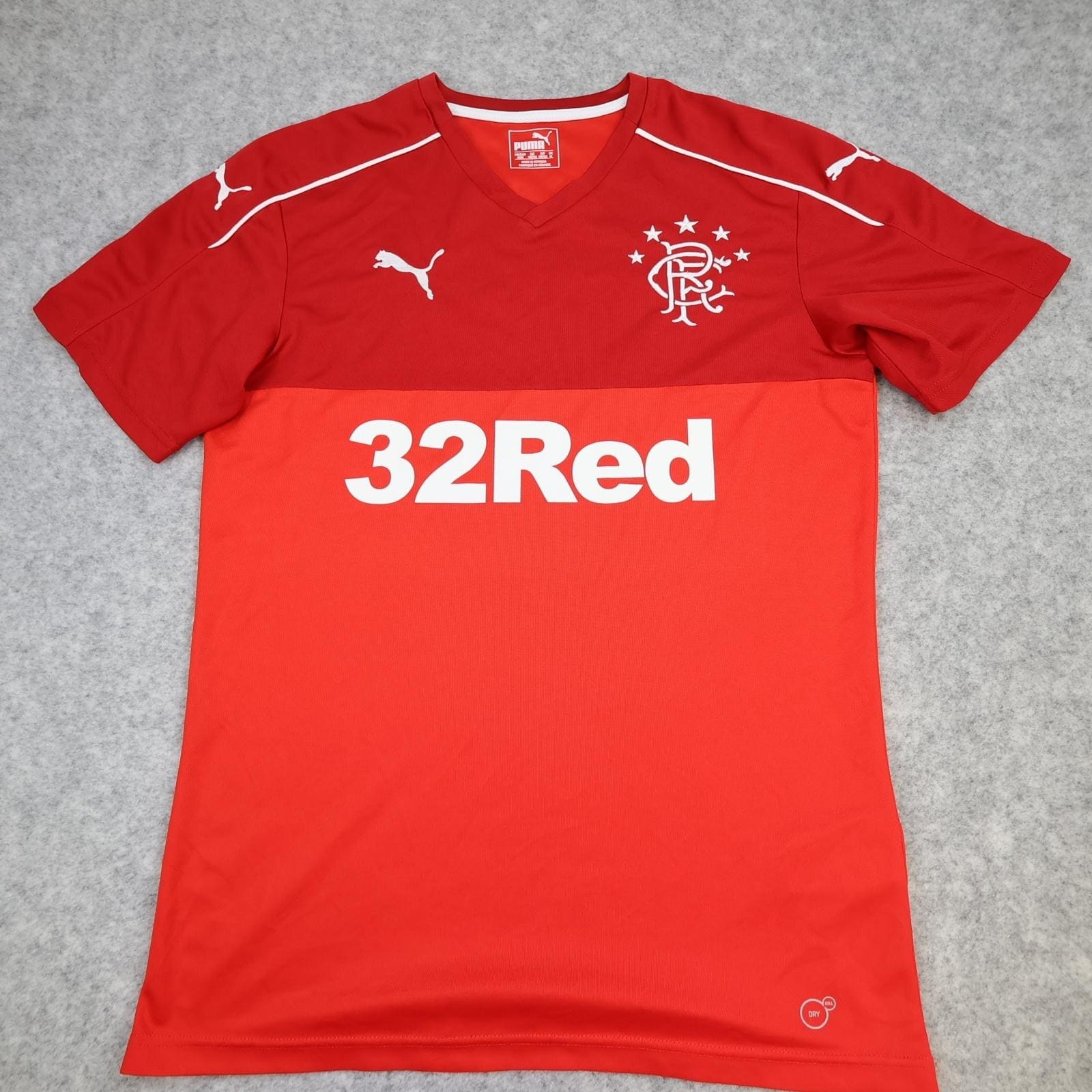 Rangers Shirt Mens Medium Red Away 2017 2018 Puma SPFL Football Soccer Jersey
