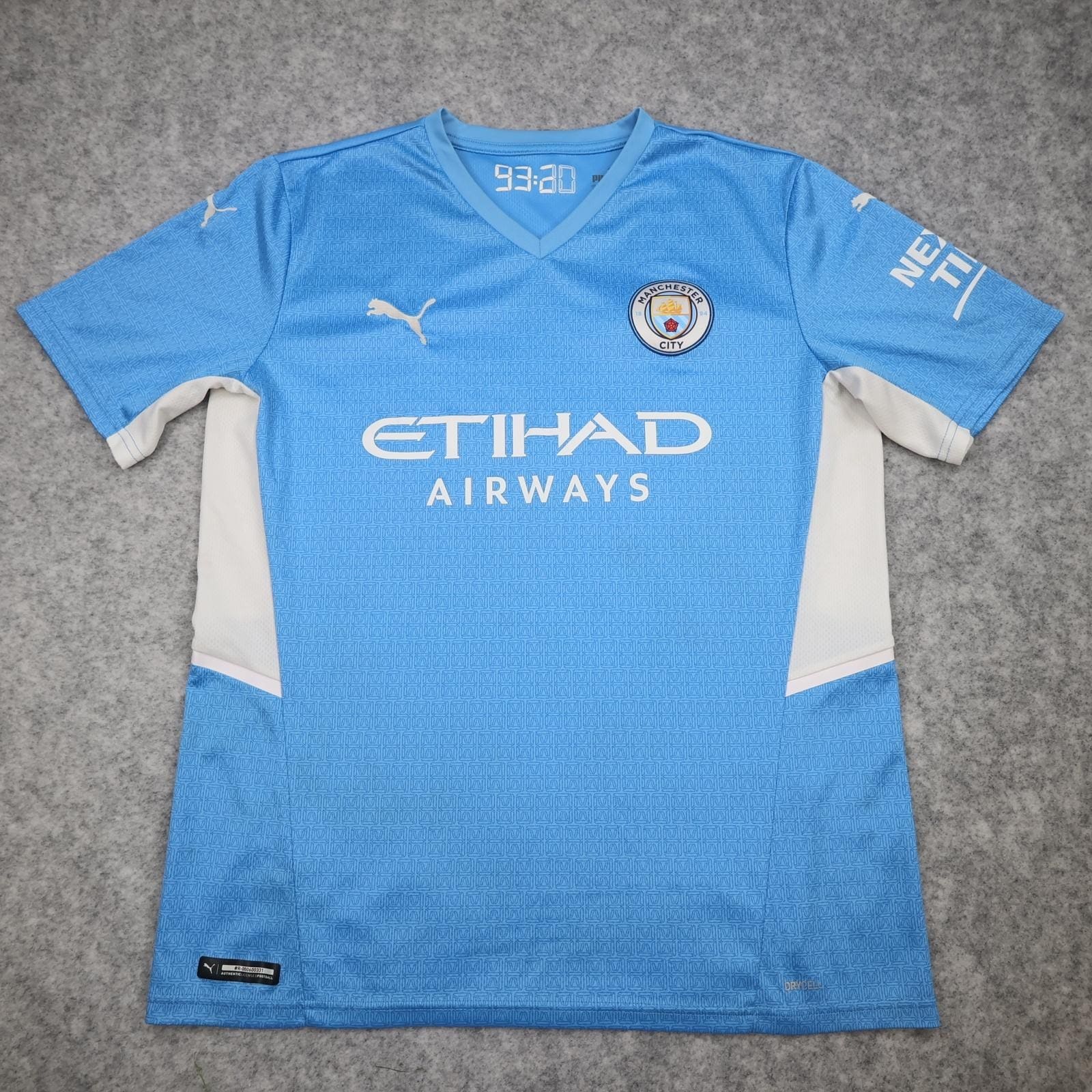 Manchester City Shirt Mens Large Blue Home 2021 2022 Puma Etihad Airways
