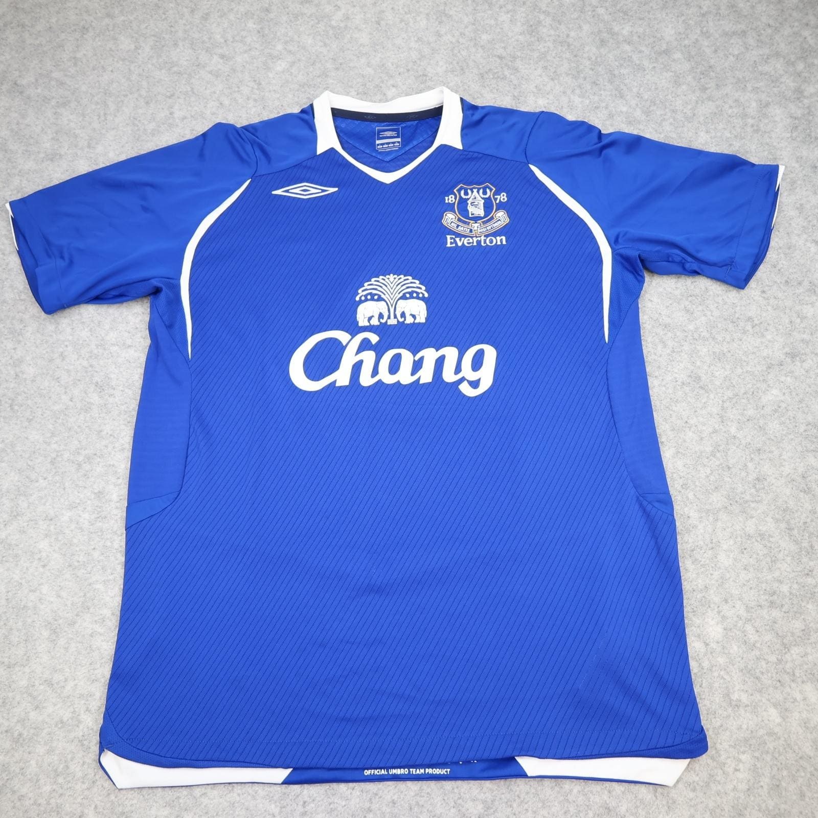 Everton Shirt Mens Large Blue Home Kit 2008 2009 Umbro Chang Soccer Jersey