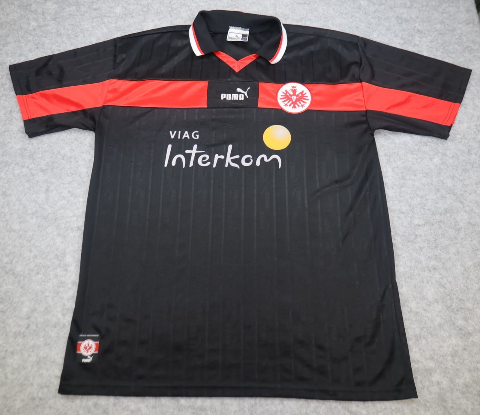 Eintracht Frankfurt Shirt 2XL Black Third Kit Puma Soccer Jersey 1999 2000 Y2K
