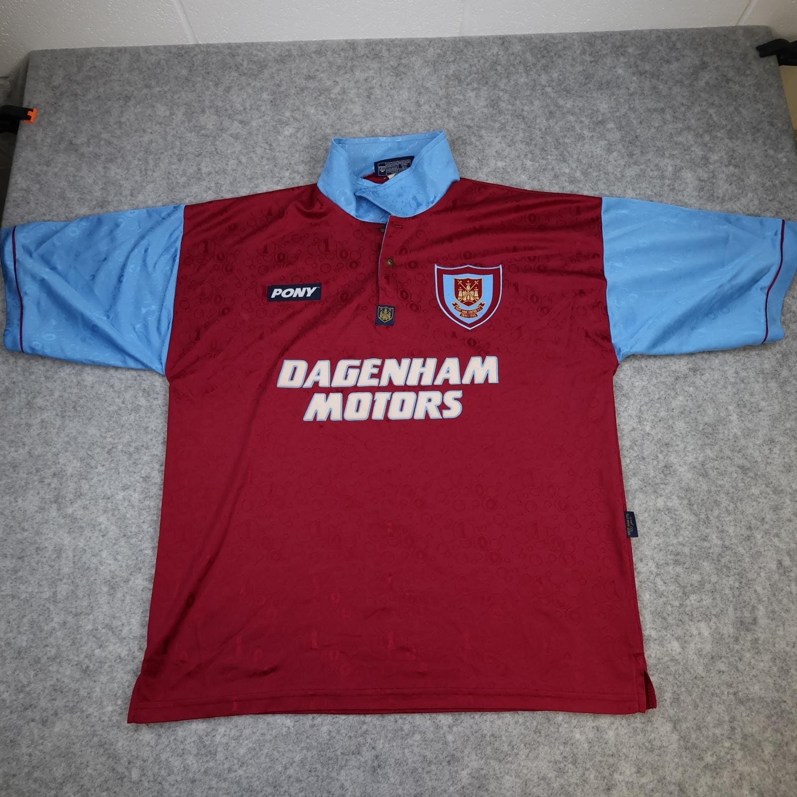 Vintage West Ham United Shirt Mens XL Red Home 1995 1997 Pony Dagenham Motors