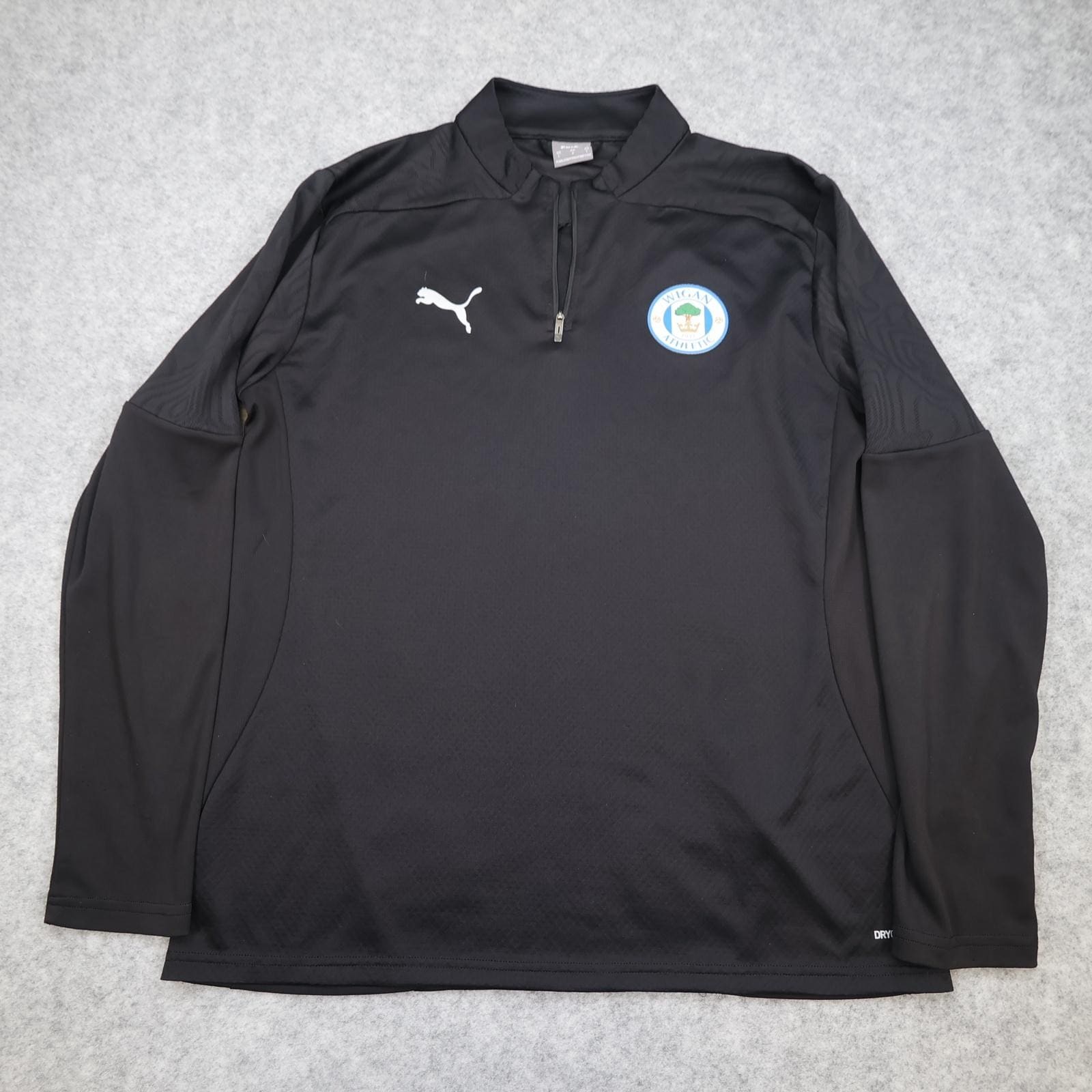 Wigan Athletic Training Top Mens Large Black EFL Football Puma 1/4 Zip DRYCELL