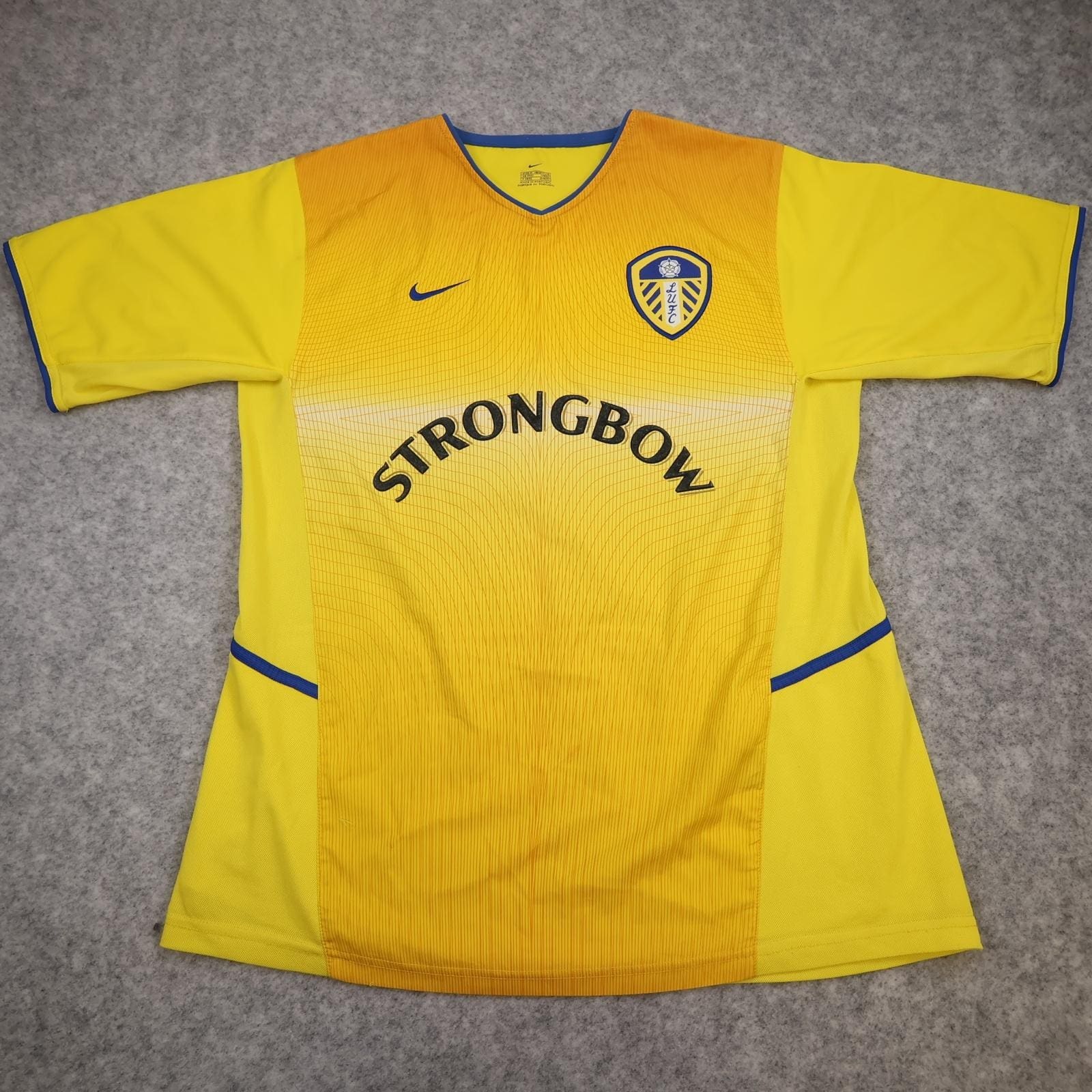 Vintage Leeds United Shirt Mens Medium Yellow Away 2000 2002 Nike Strongbow
