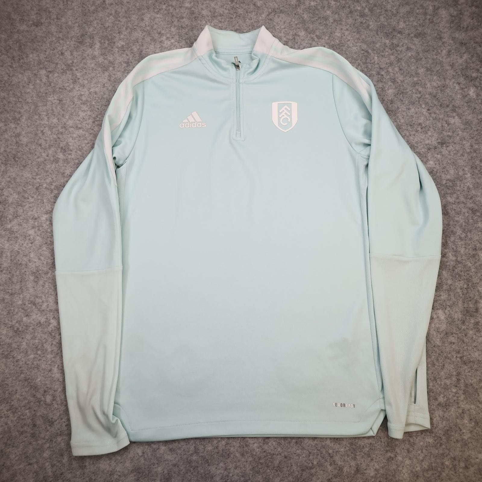 Fulham Training Top Mens Medium Blue Football Adidas Primegreen 1/4 Zip
