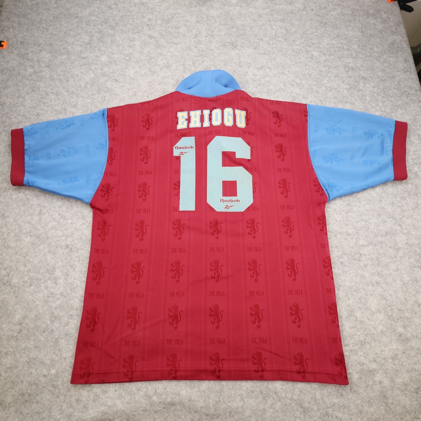 Vintage Aston Villa Shirt Large Burgundy Home Kit 1995 1997 38/40" Ugo Ehiogu