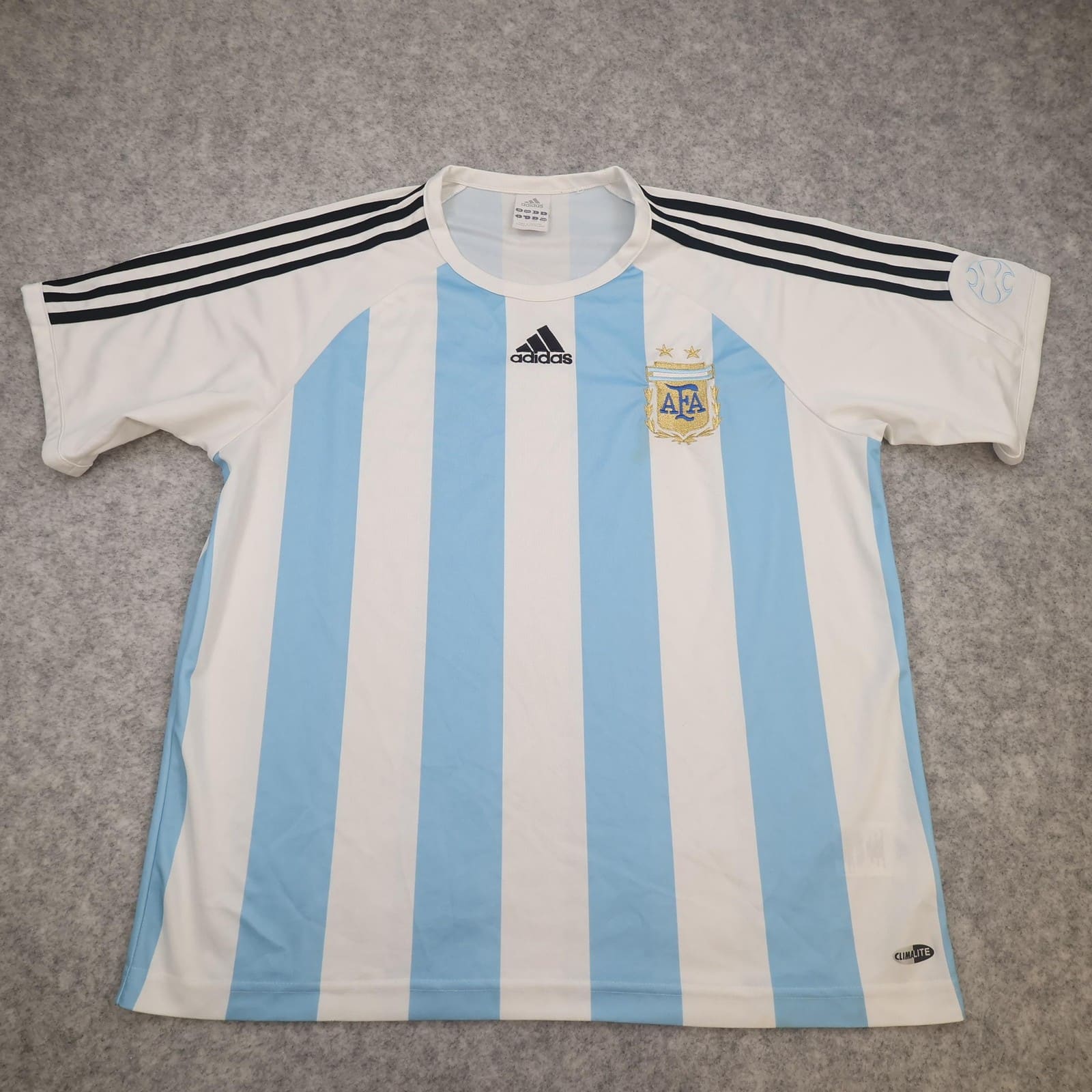 Argentina Home Shirt Mens Large Blue 2007 2009 Football Adidas Soccer Jersey