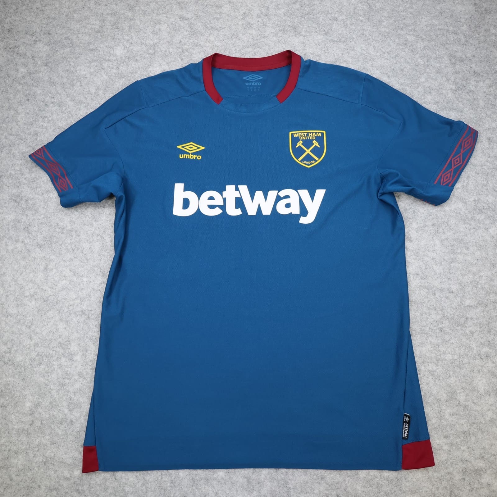 West Ham Shirt Extra Large Blue 2018 2019 Umbro Away Shirt Soccer Jersey