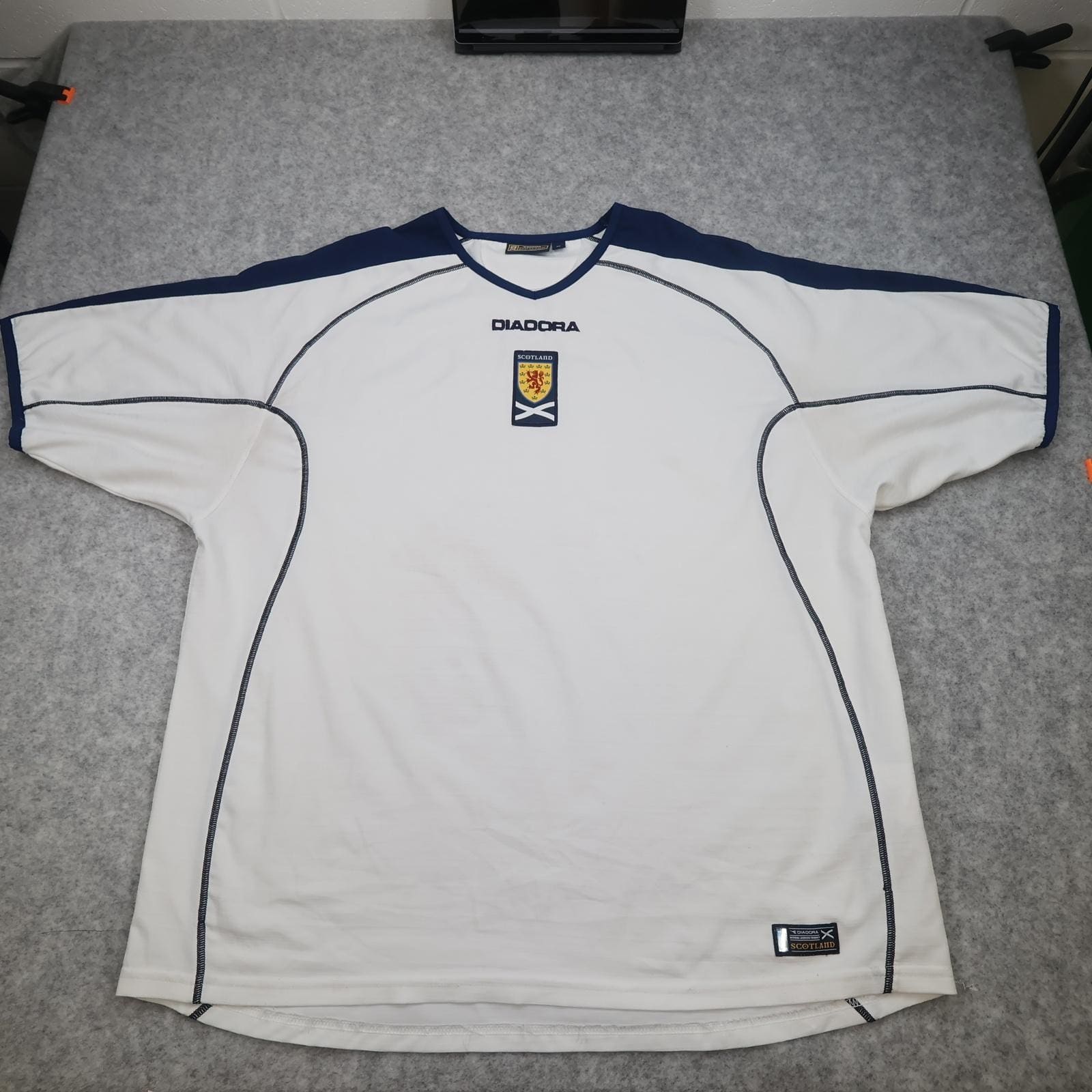 Vintage Scotland Shirt Mens 2XL White Football Diadora Official Jersey