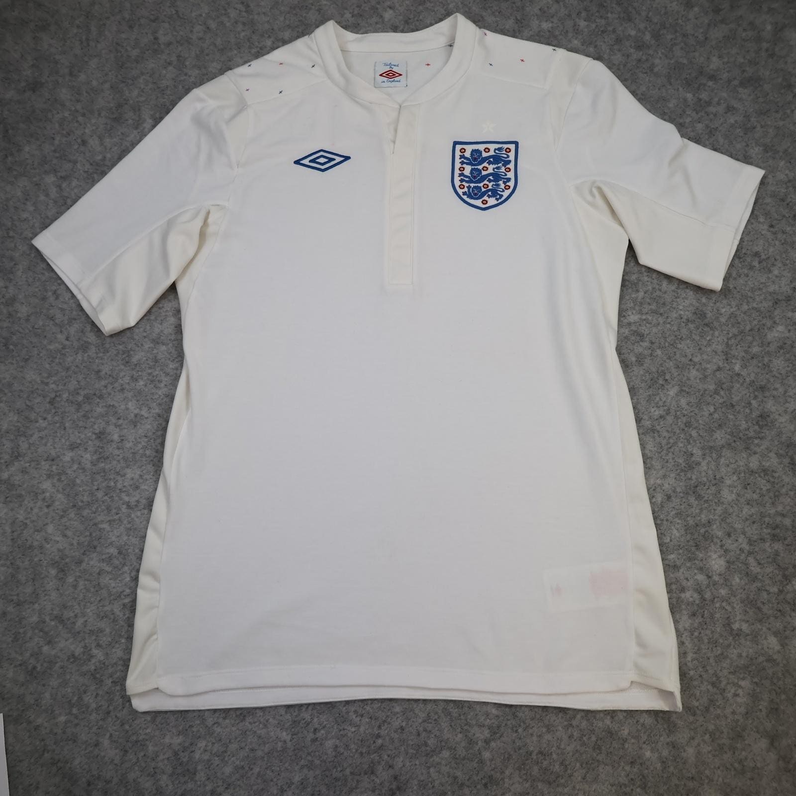 England Home Shirt Mens Medium White Football Umbro 2010 2011 Jersey Top