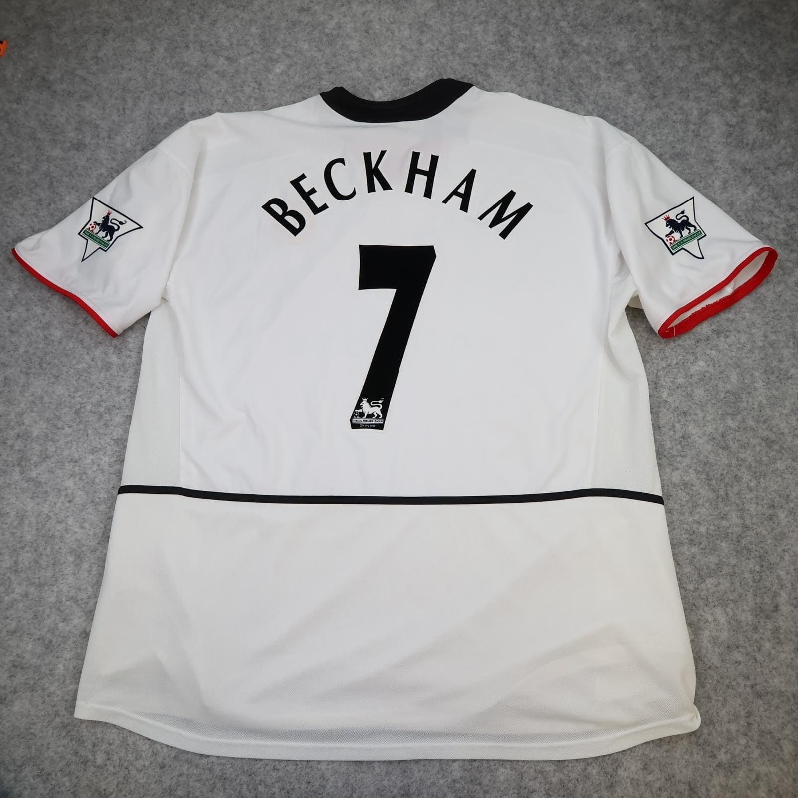 Manchester United Shirt Mens 2XL White Away 2002 2003 Nike Beckham 7 Jersey