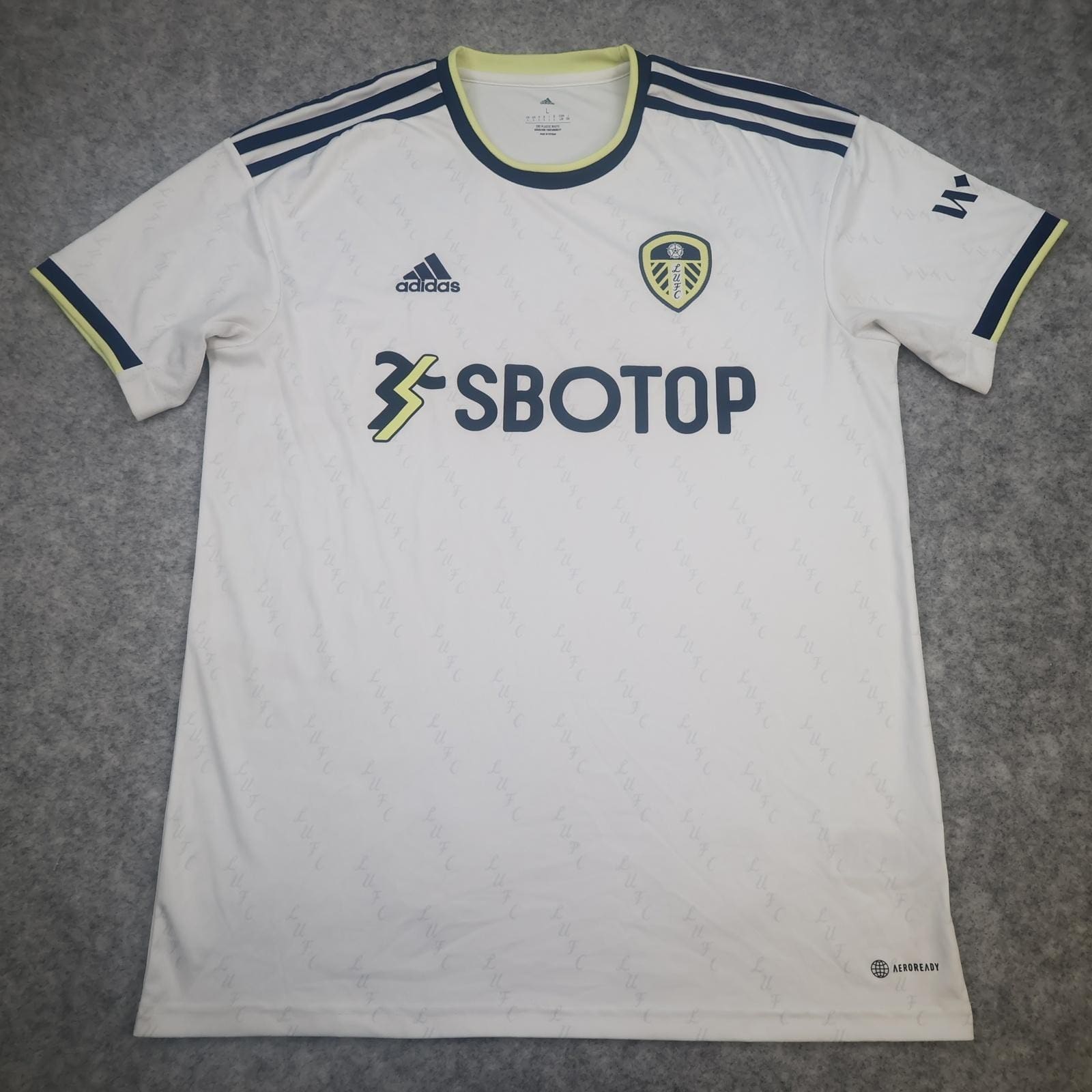 Leeds United Shirt Mens Large White Home 2022 2023 EPL Football Adidas SBOTOP