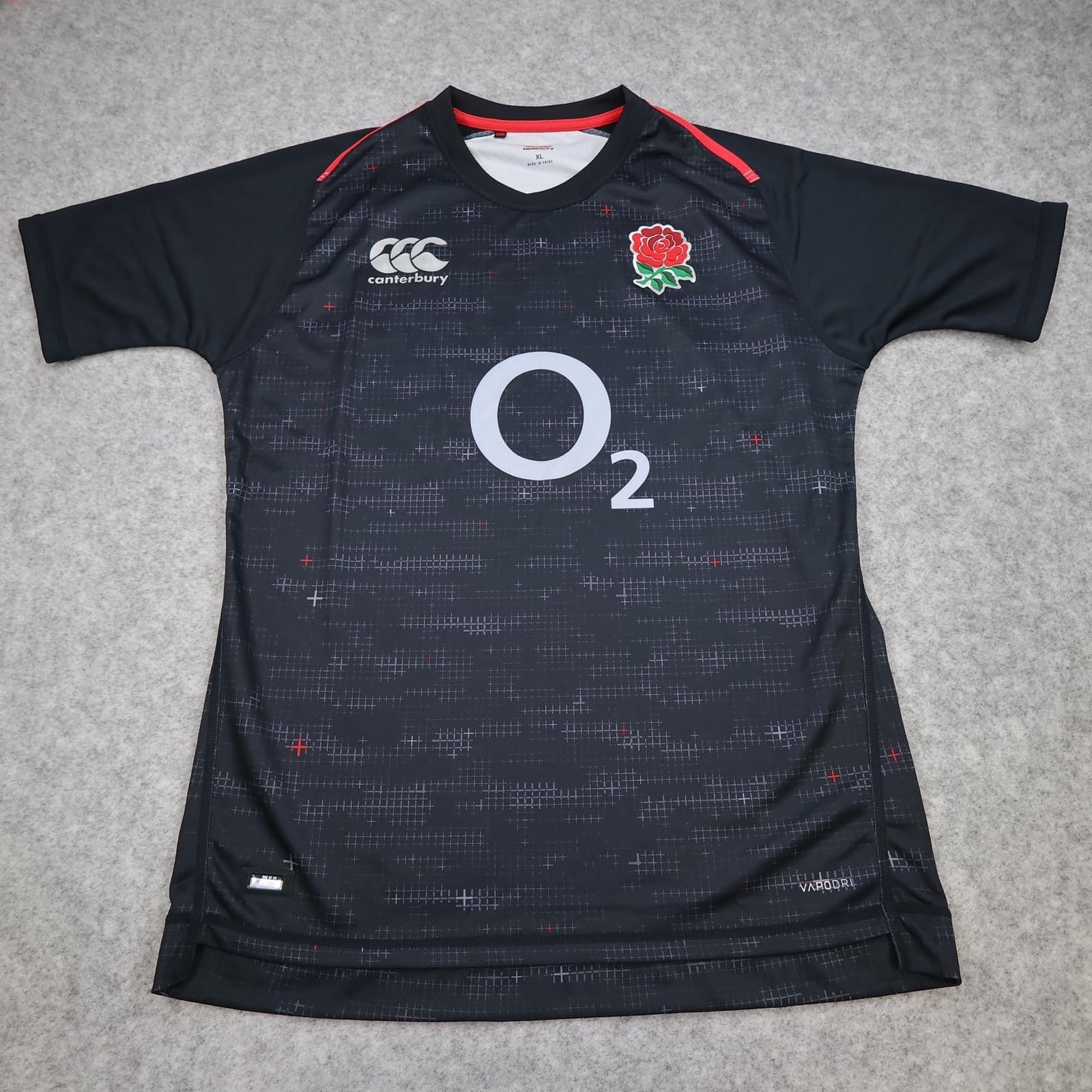 England Rugby Shirt Mens XL Black 2018 2019 Away Canterbury O2 Vapodri Jersey