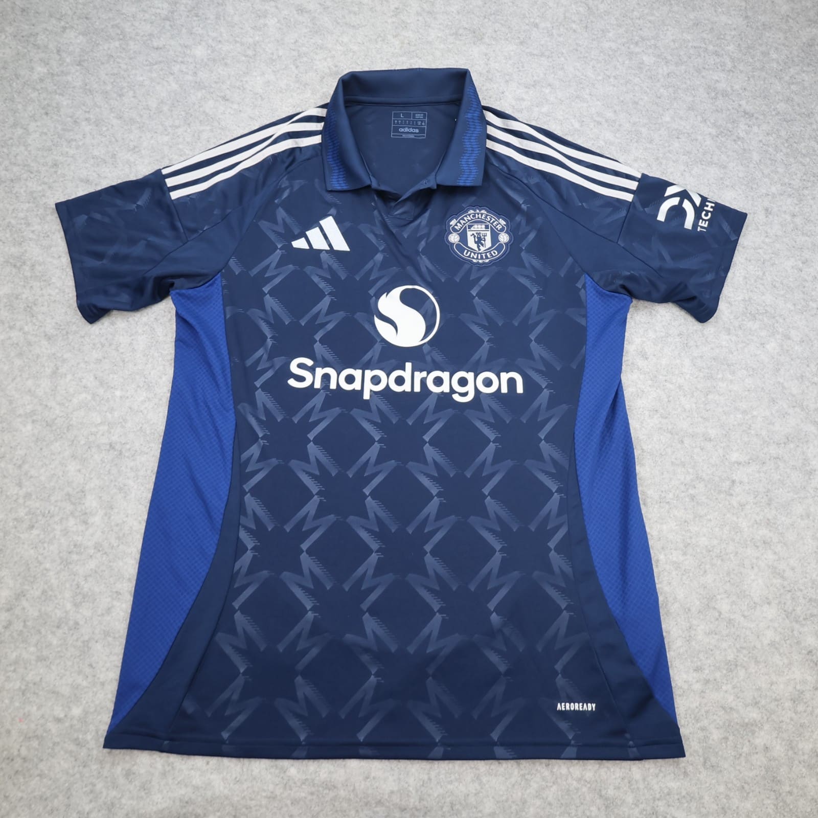 Manchester United Shirt Large Blue Away Kit 2024 2025 Adidas Soccer Jersey