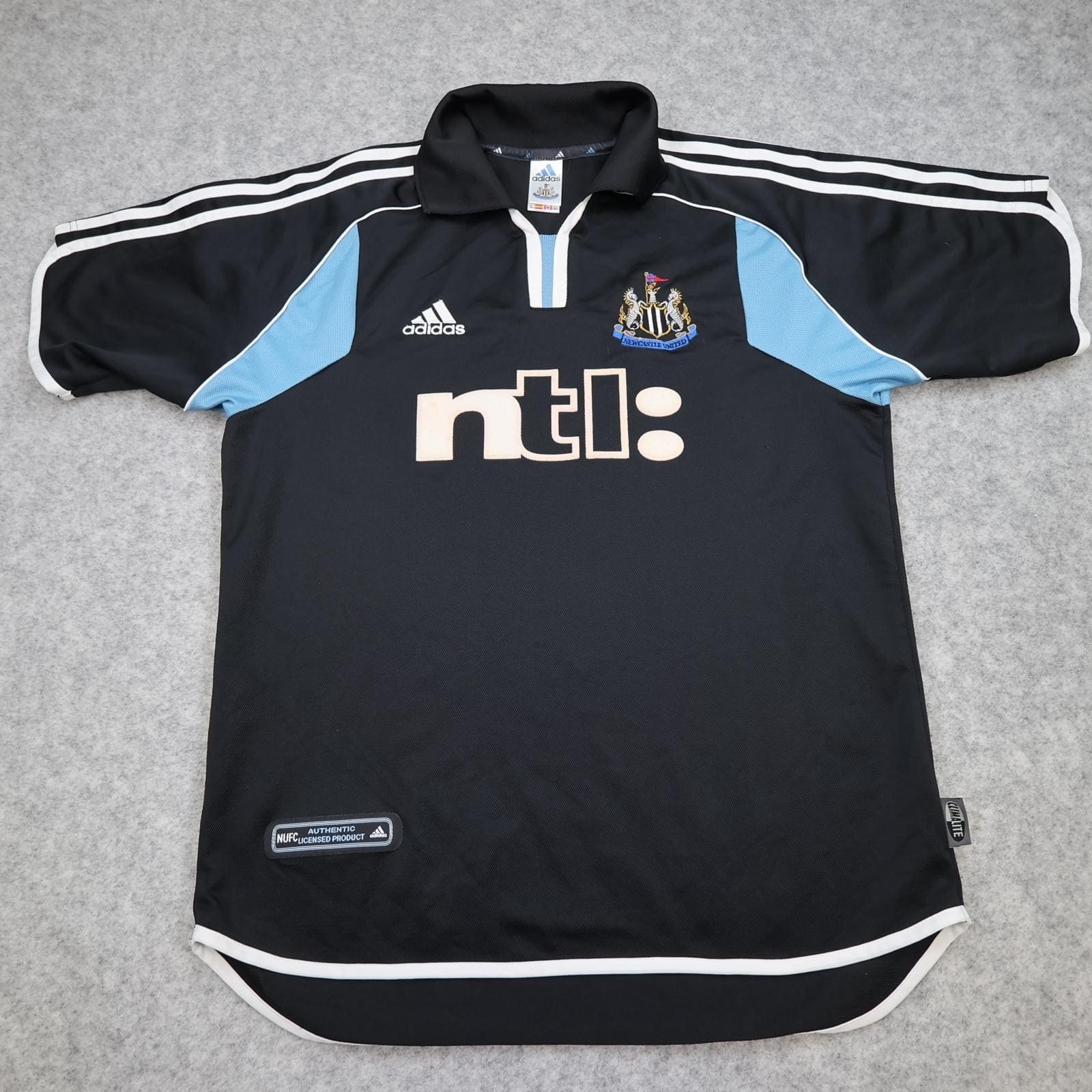 Vintage Newcastle United Shirt Mens Medium Black Away Kit 2000 2001 Adidas NTL